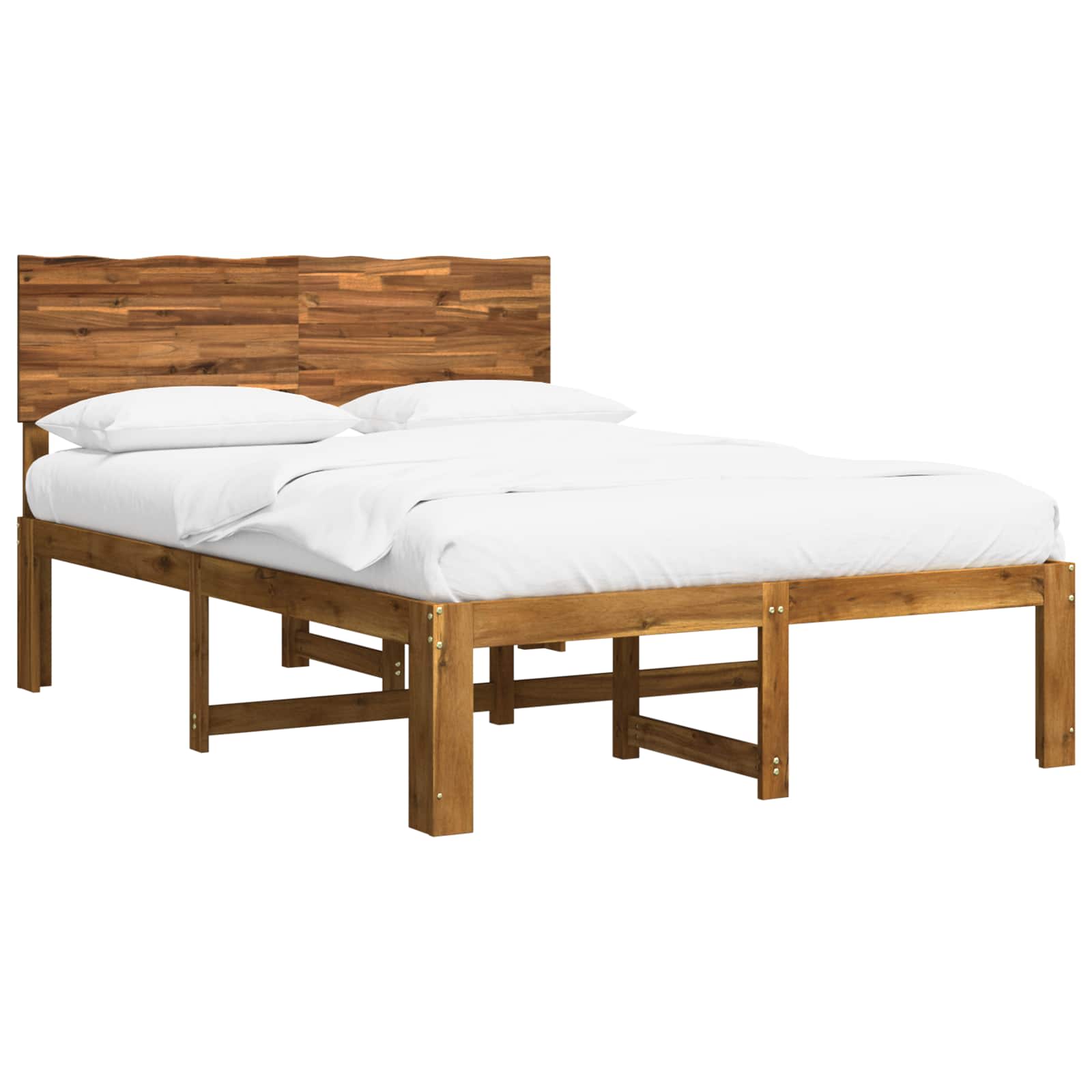 Double Bed Frame Natural Timber 135x190cm