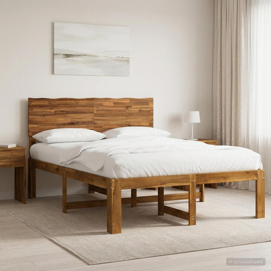 Timber Double Bed Frame Natural 150x200cm