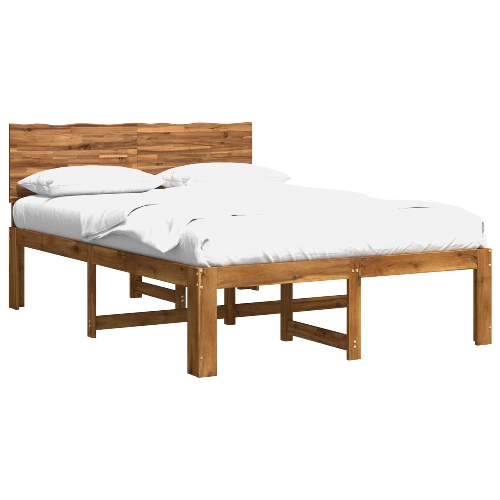 Double Bed Frame Natural Timber 150x200cm