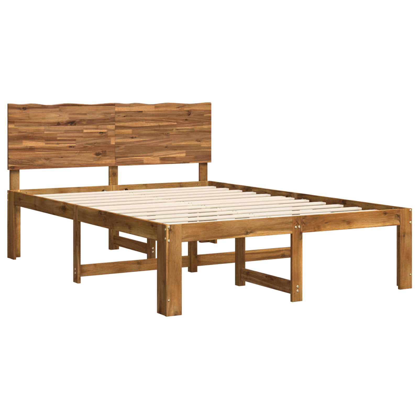 Double Bed Frame Natural Timber 150x200cm