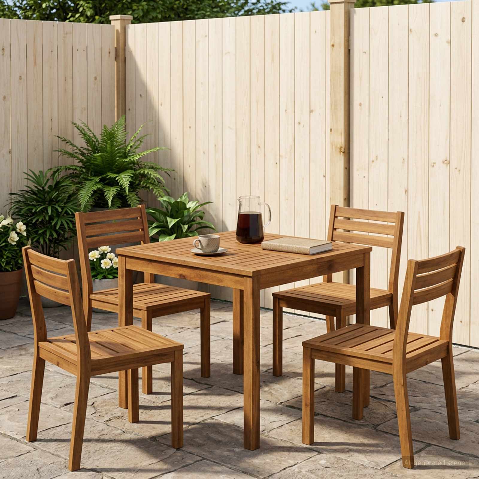 Outdoor Table Natural Wood 70x68.5x75cm