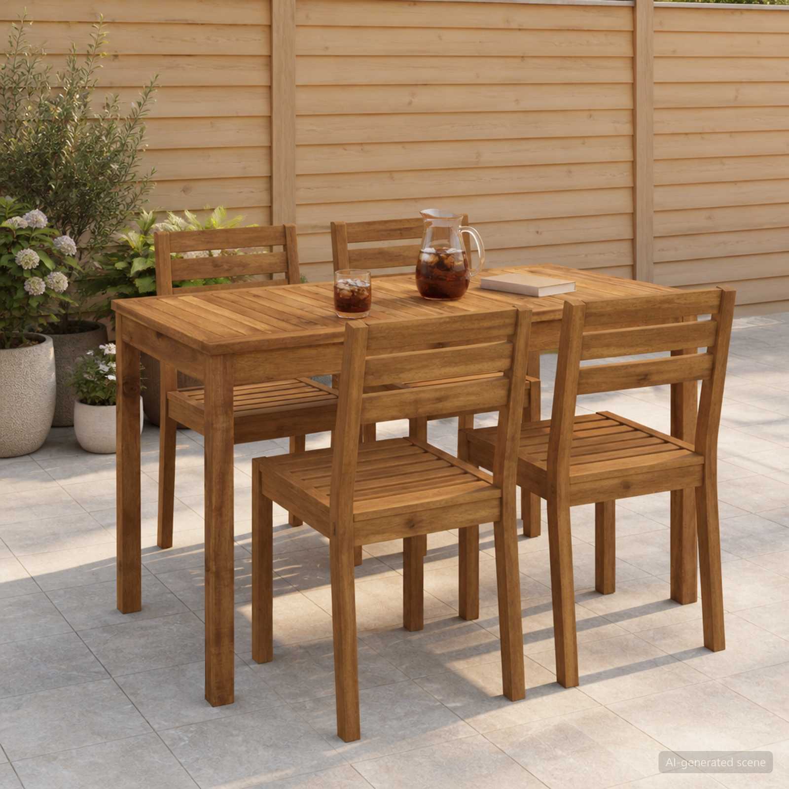 Outdoor Table Natural Wood 108.5x55x75cm