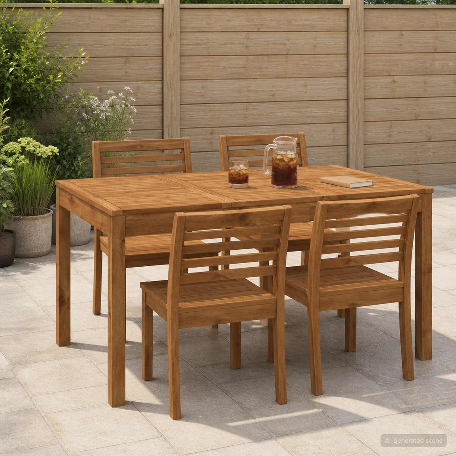Outdoor Table Natural Wood 141x80.5x75cm