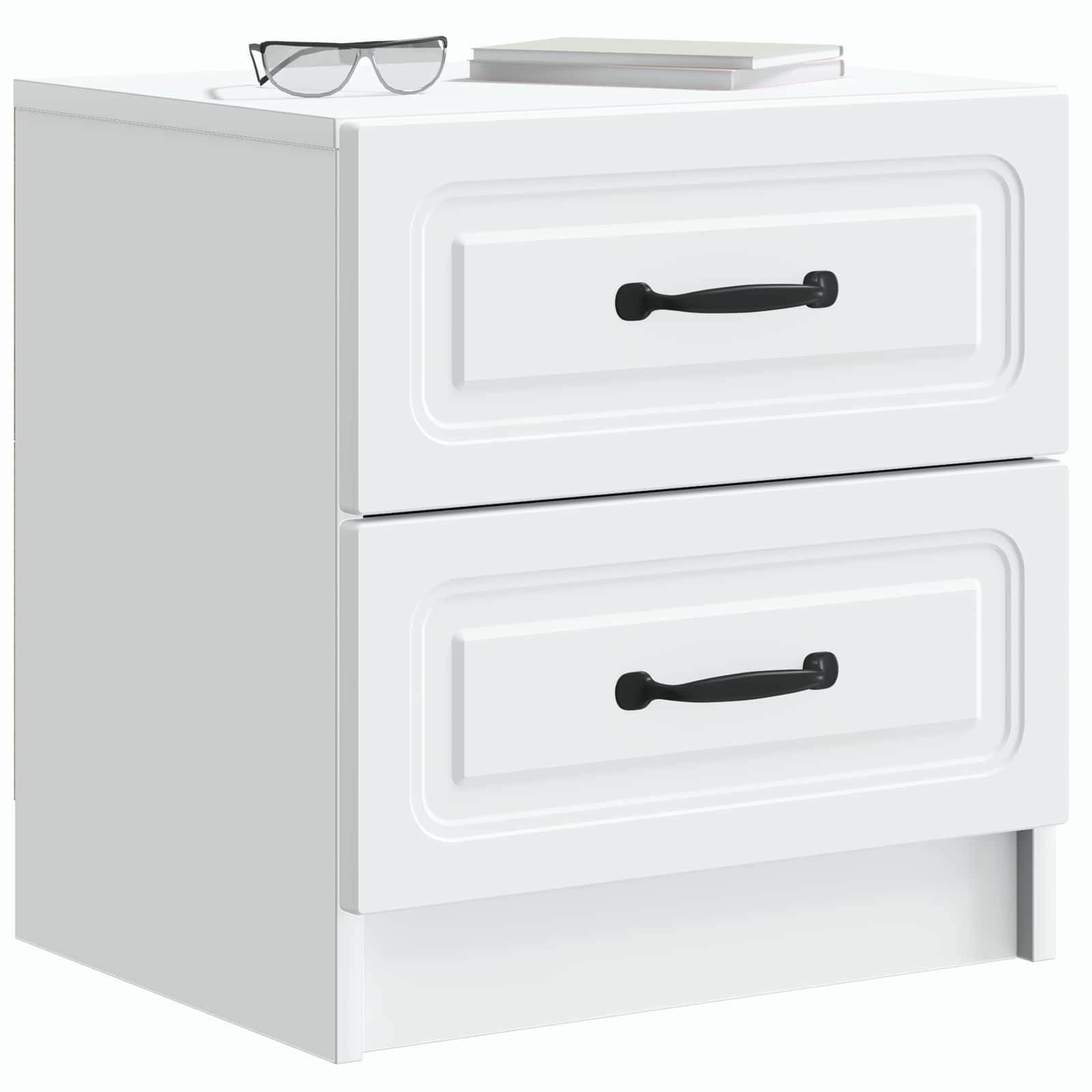 White Bedside Cabinet Engineered Wood | Simpledeals