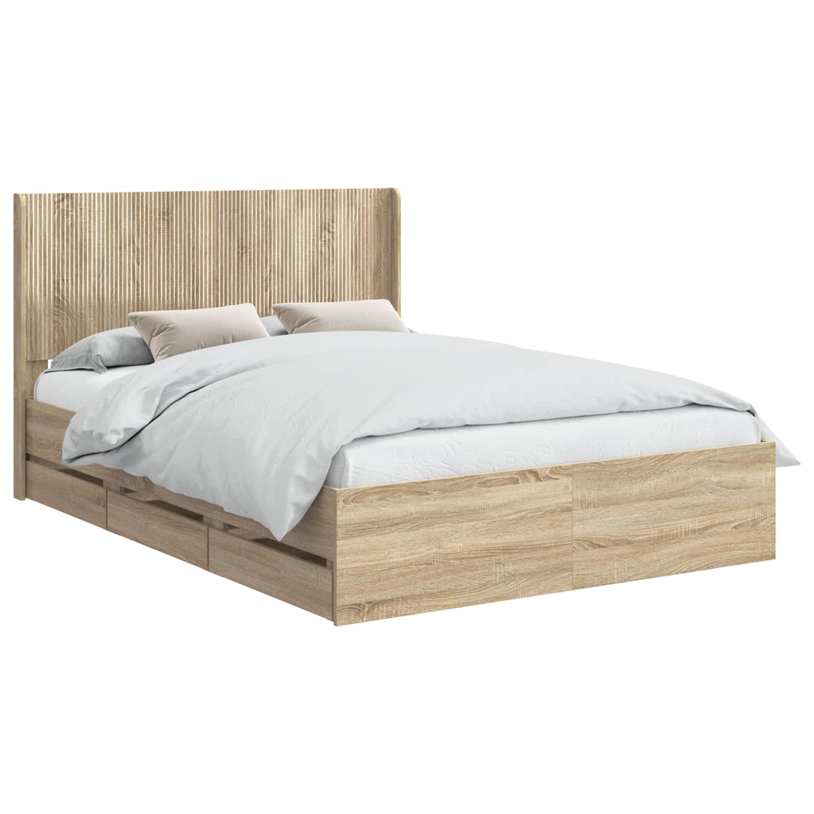 Bed Frame Storage Brown 156.5 cm x 203 cm x 100 cm