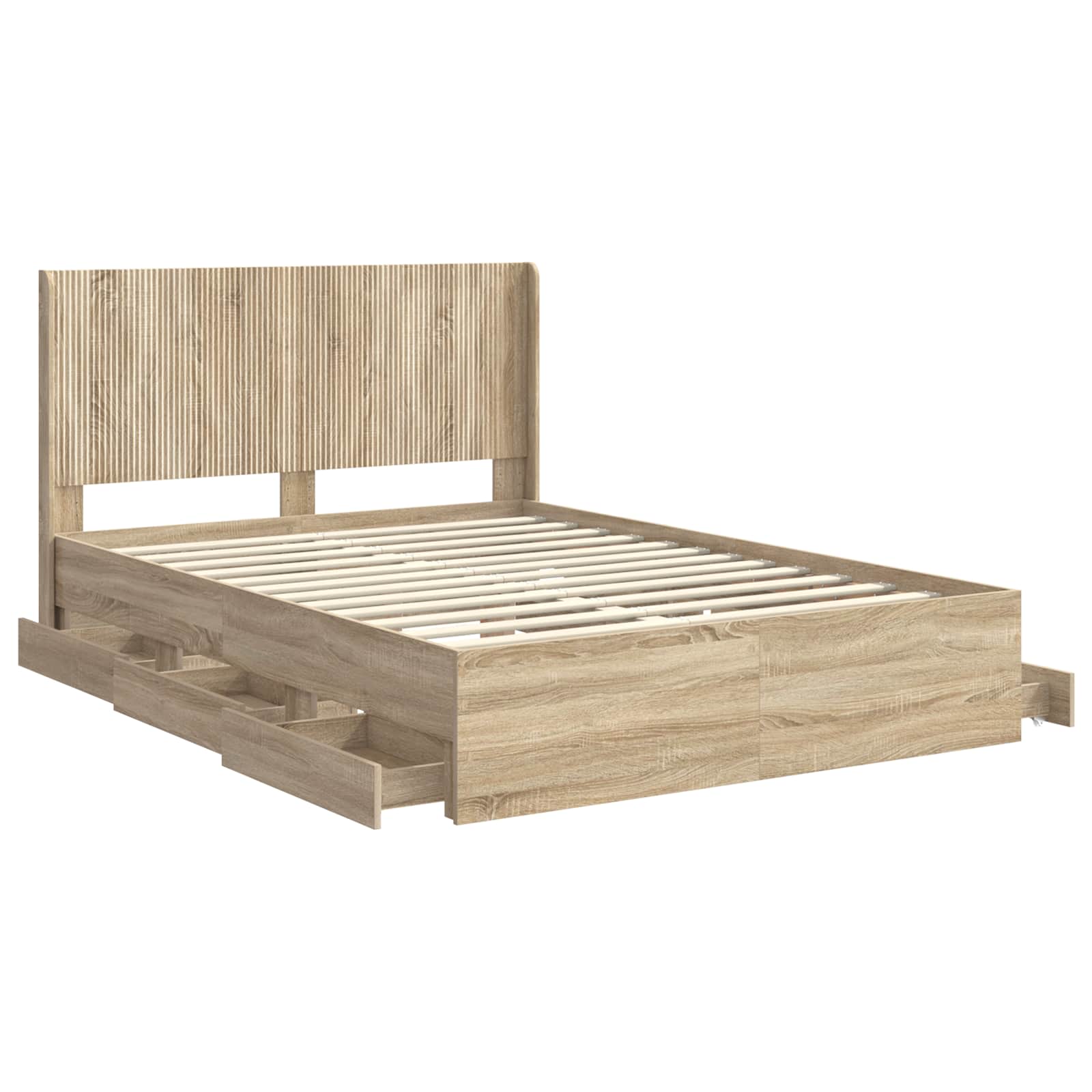 Bed Frame Storage Brown 156.5 cm x 203 cm x 100 cm