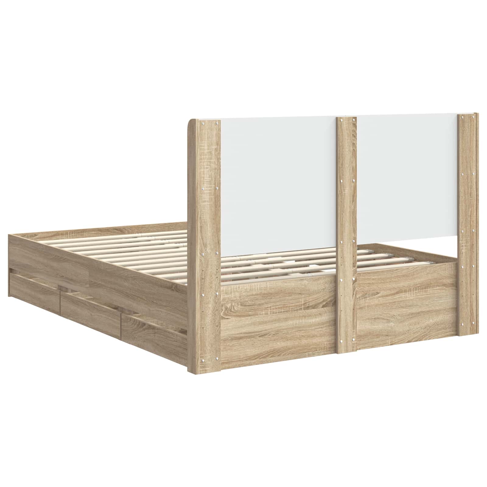 Bed Frame Storage Brown 141.5 cm x 193 cm x 100 cm