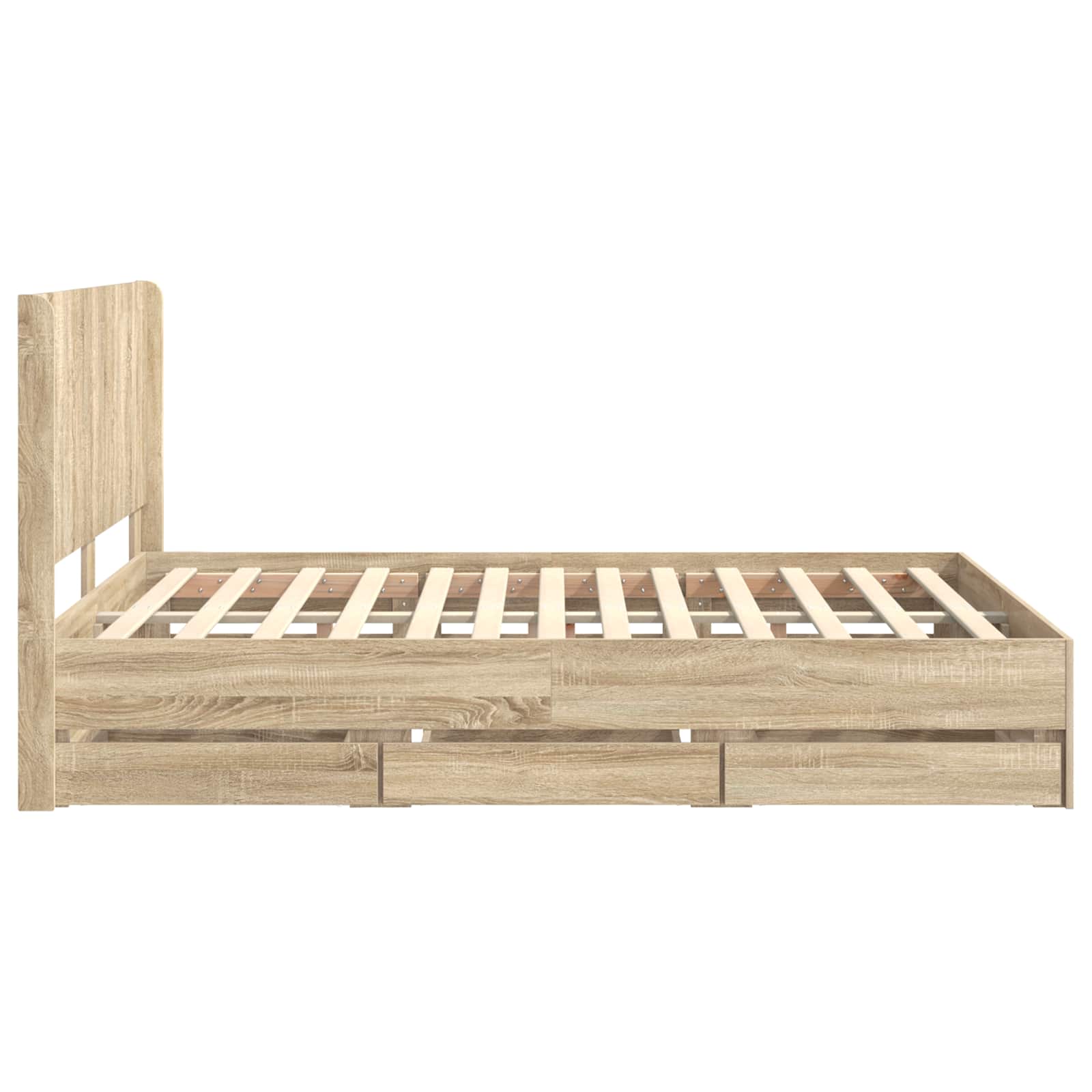 Bed Frame Storage Brown 141.5 cm x 193 cm x 100 cm