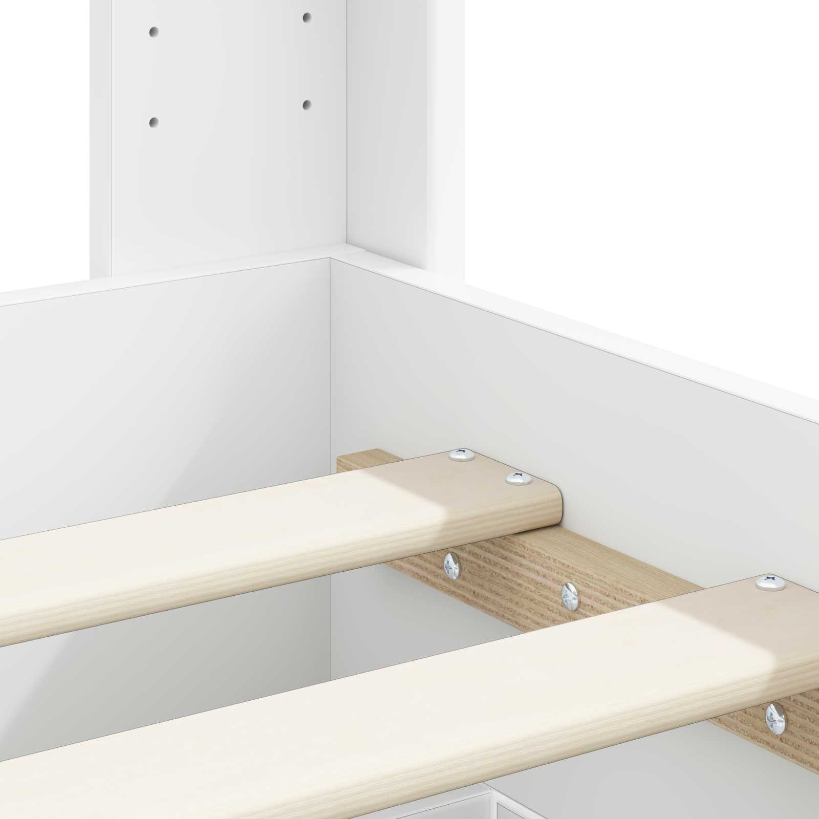 White Bed Frame Storage 150x200cm