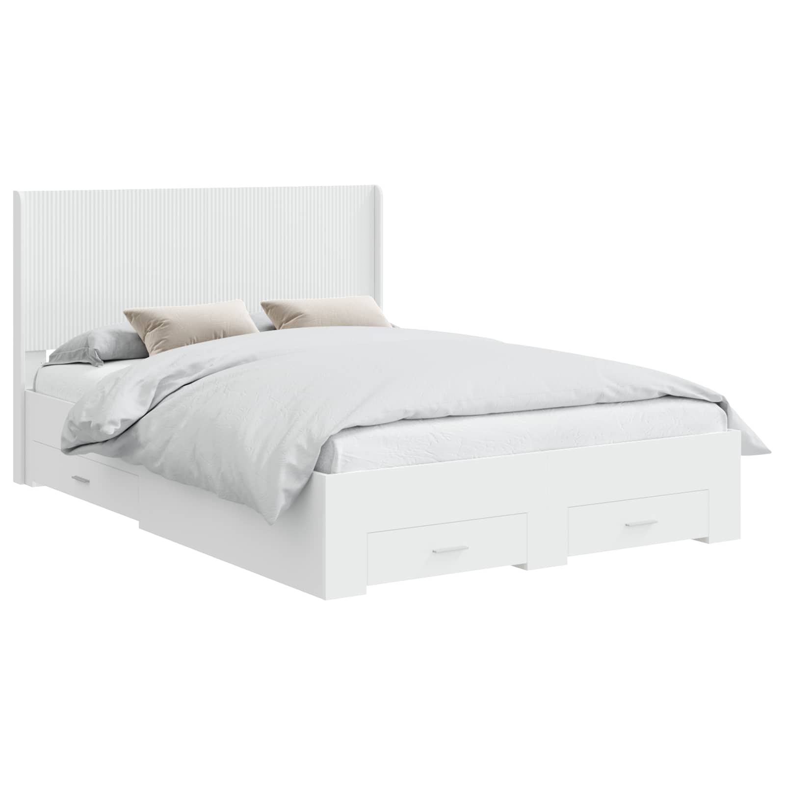 White Bed Frame Storage 150x200cm