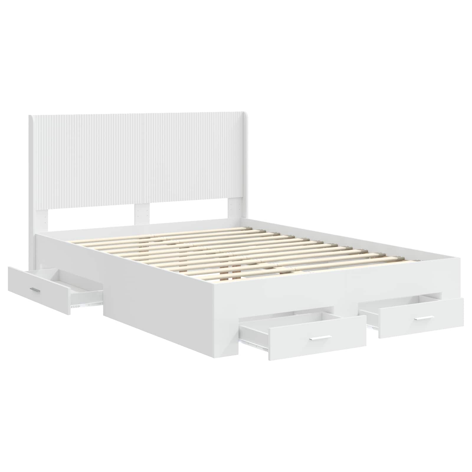 White Bed Frame Storage 150x200cm