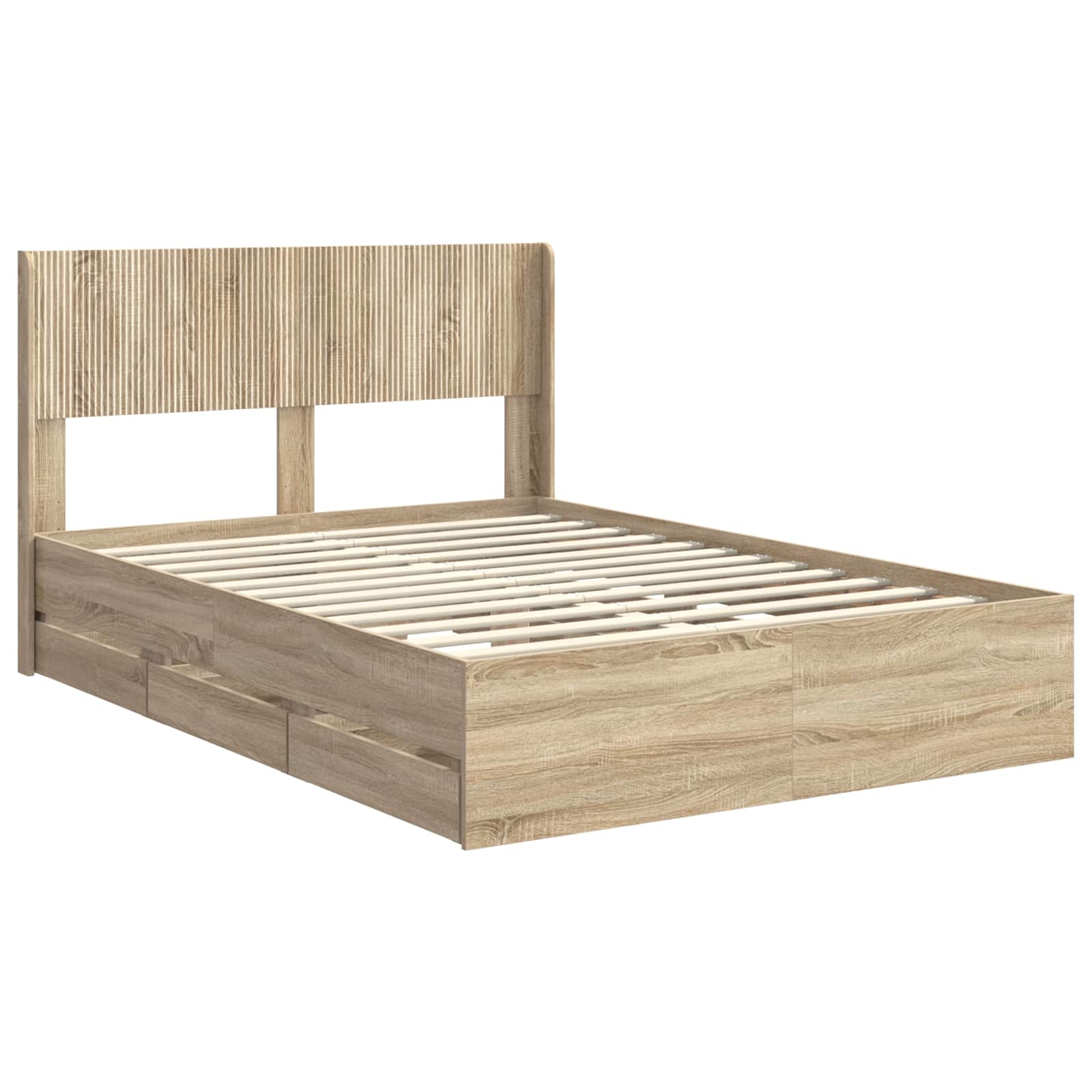 Storage Bed Frame Brown 156.5 cm x 203 cm x 100 cm