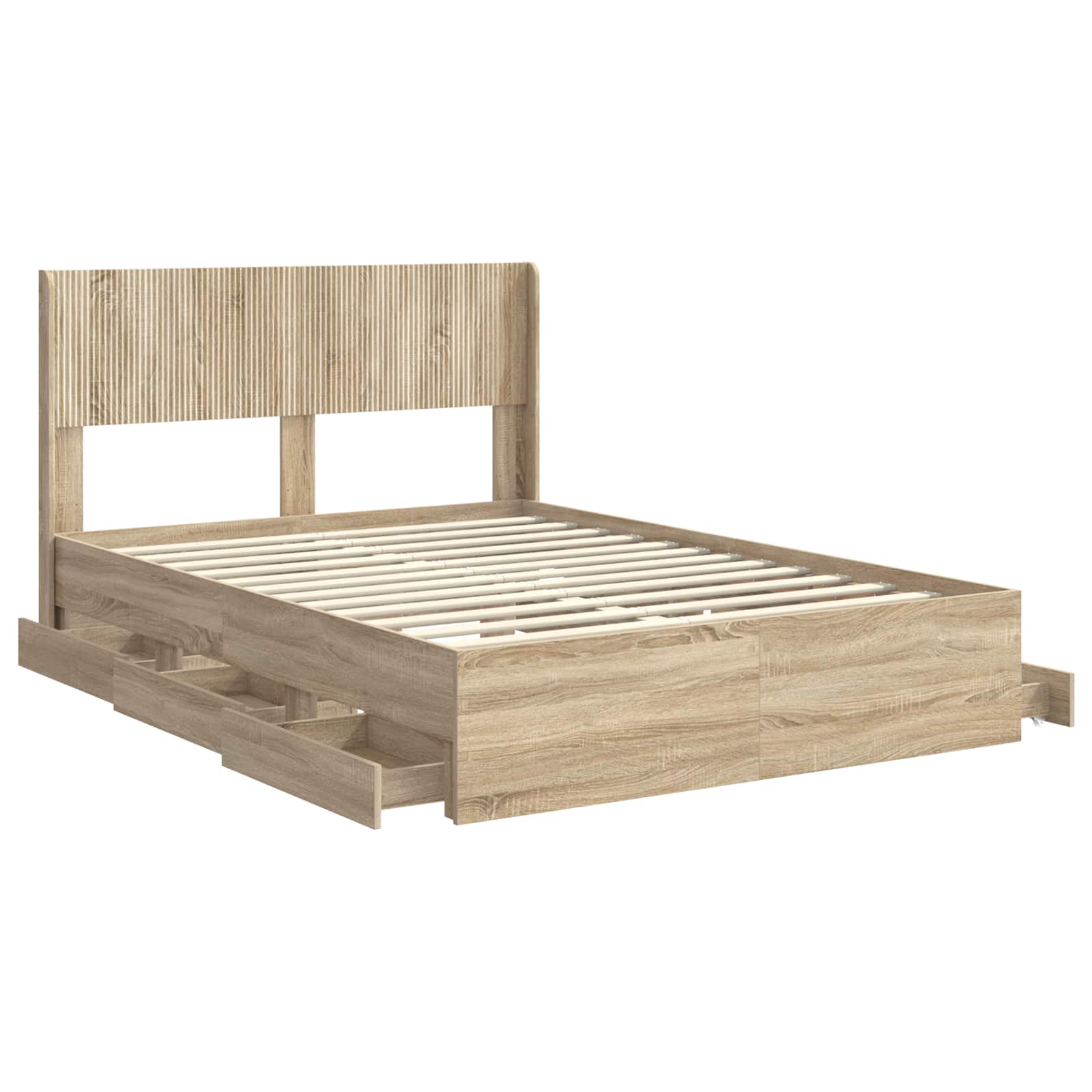 Storage Bed Frame Brown 156.5 cm x 203 cm x 100 cm