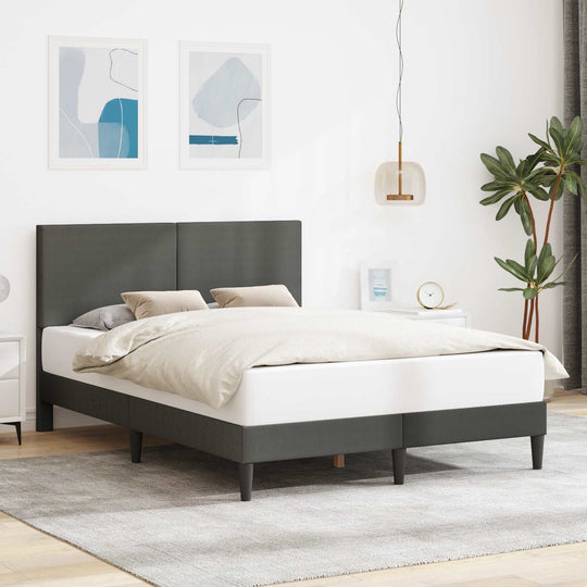 Double Bed Frame Headboard Dark Grey Corduroy - Furniture > Beds & Accessories > Beds & Bed Frames