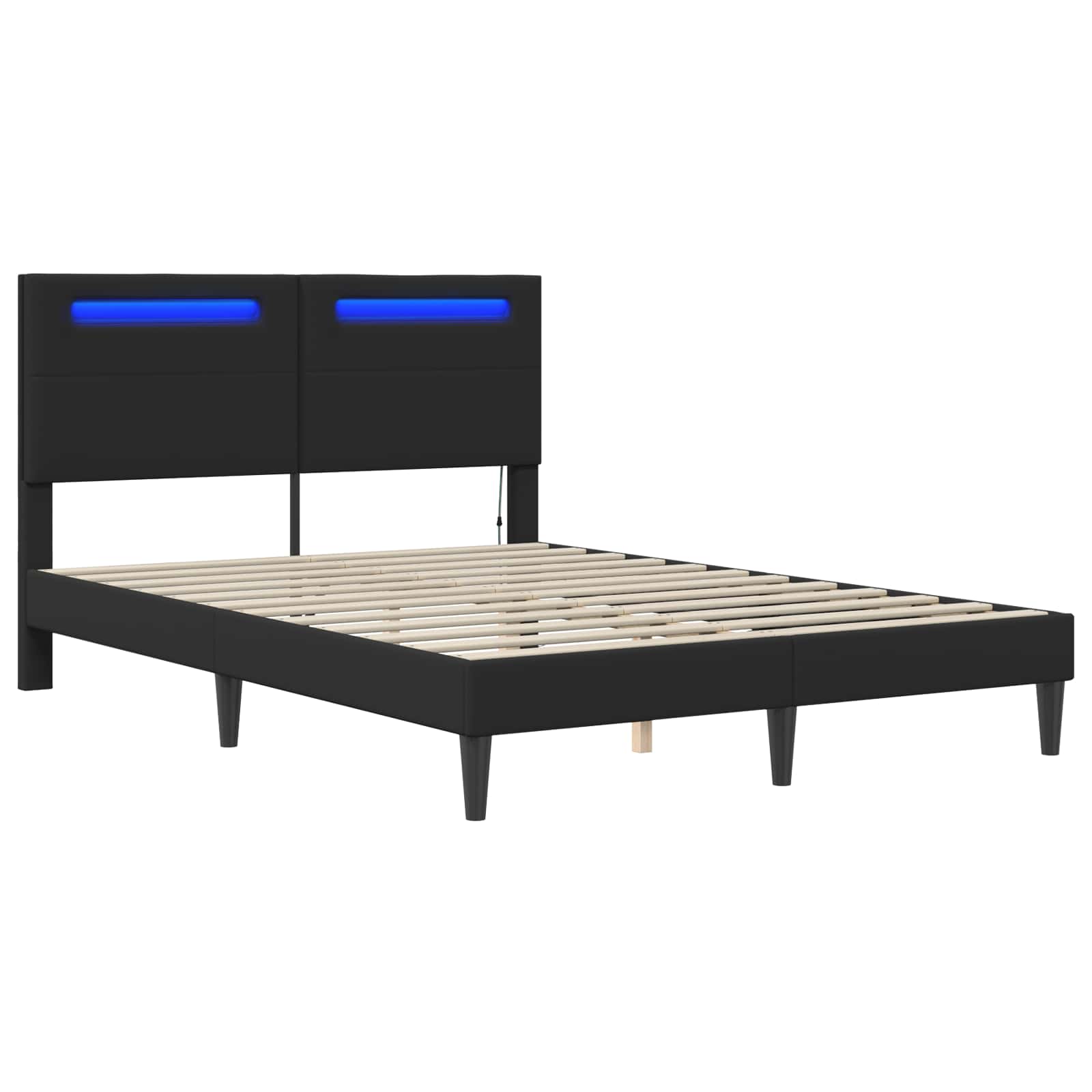 Black Faux Leather Double Bed Frame 137x190cm | Simpledeals
