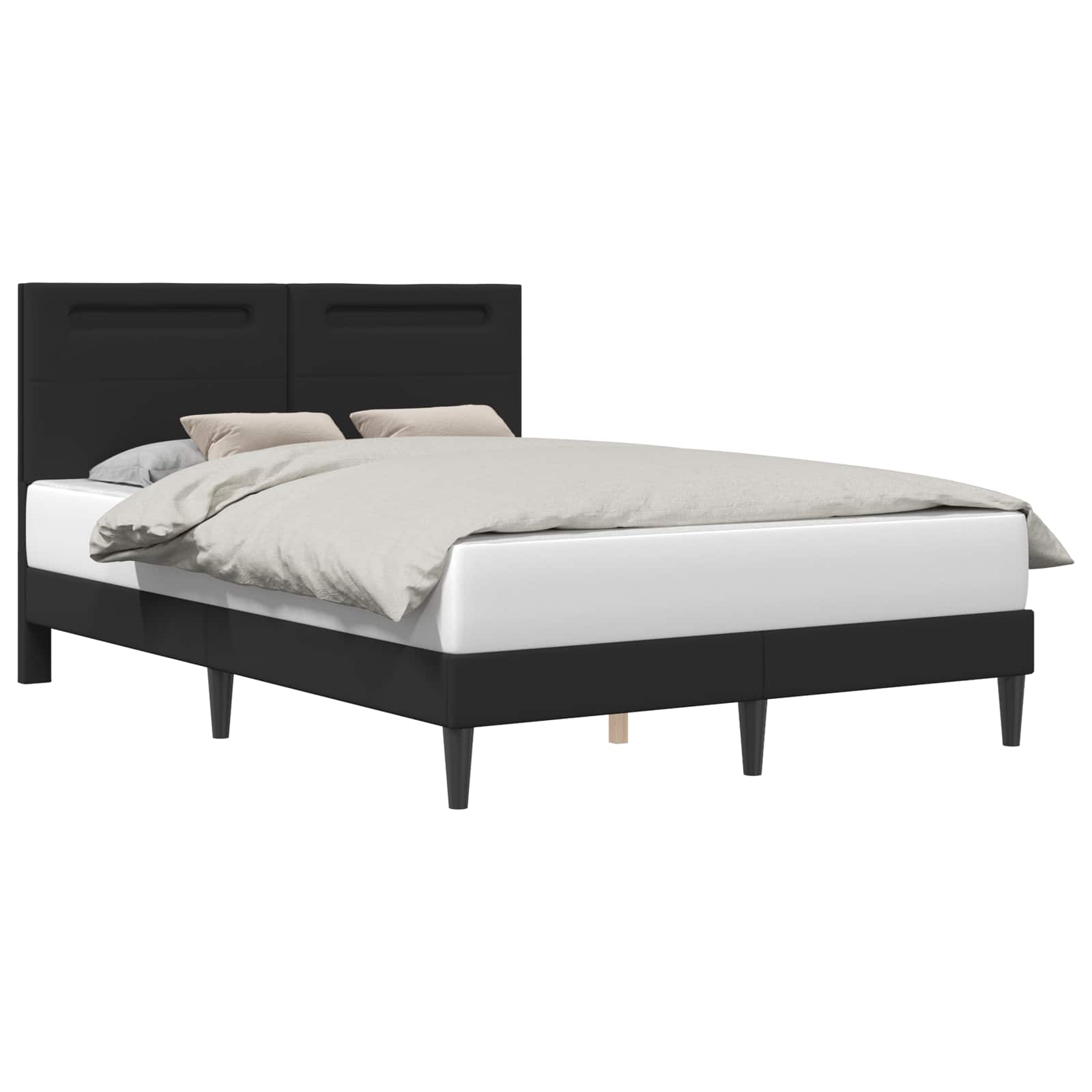 Black Faux Leather Double Bed Frame 137x190cm | Simpledeals