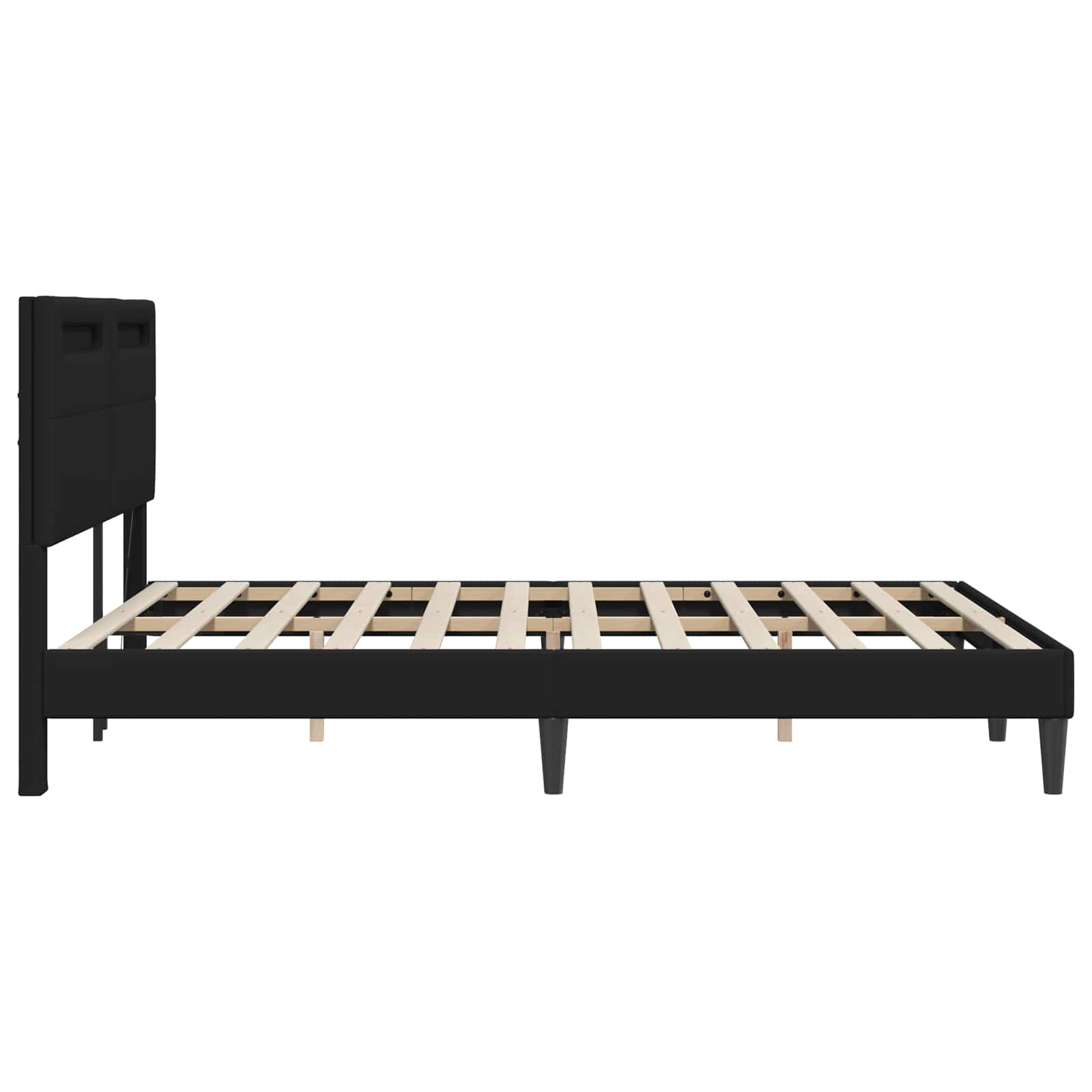 Black Faux Leather Double Bed Frame 137x190cm | Simpledeals