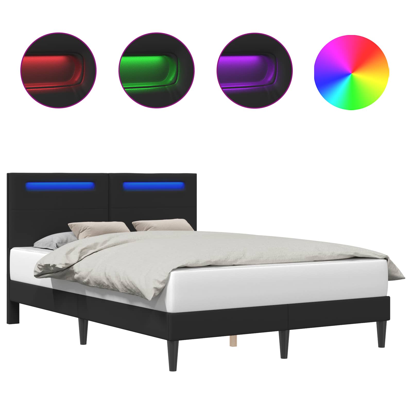 Queen Faux Leather Bed Frame Black | Simpledeals