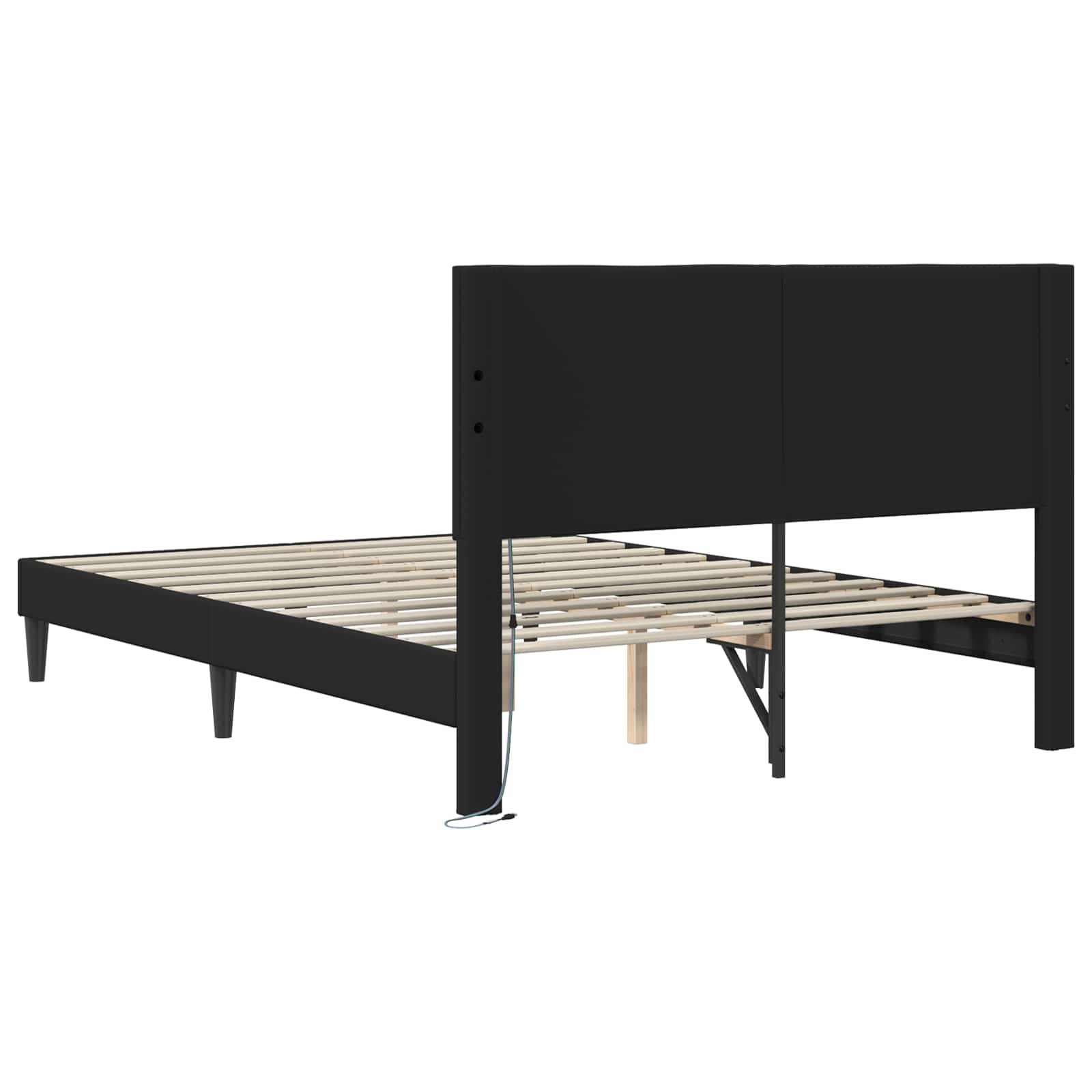 Queen Faux Leather Bed Frame Black | Simpledeals