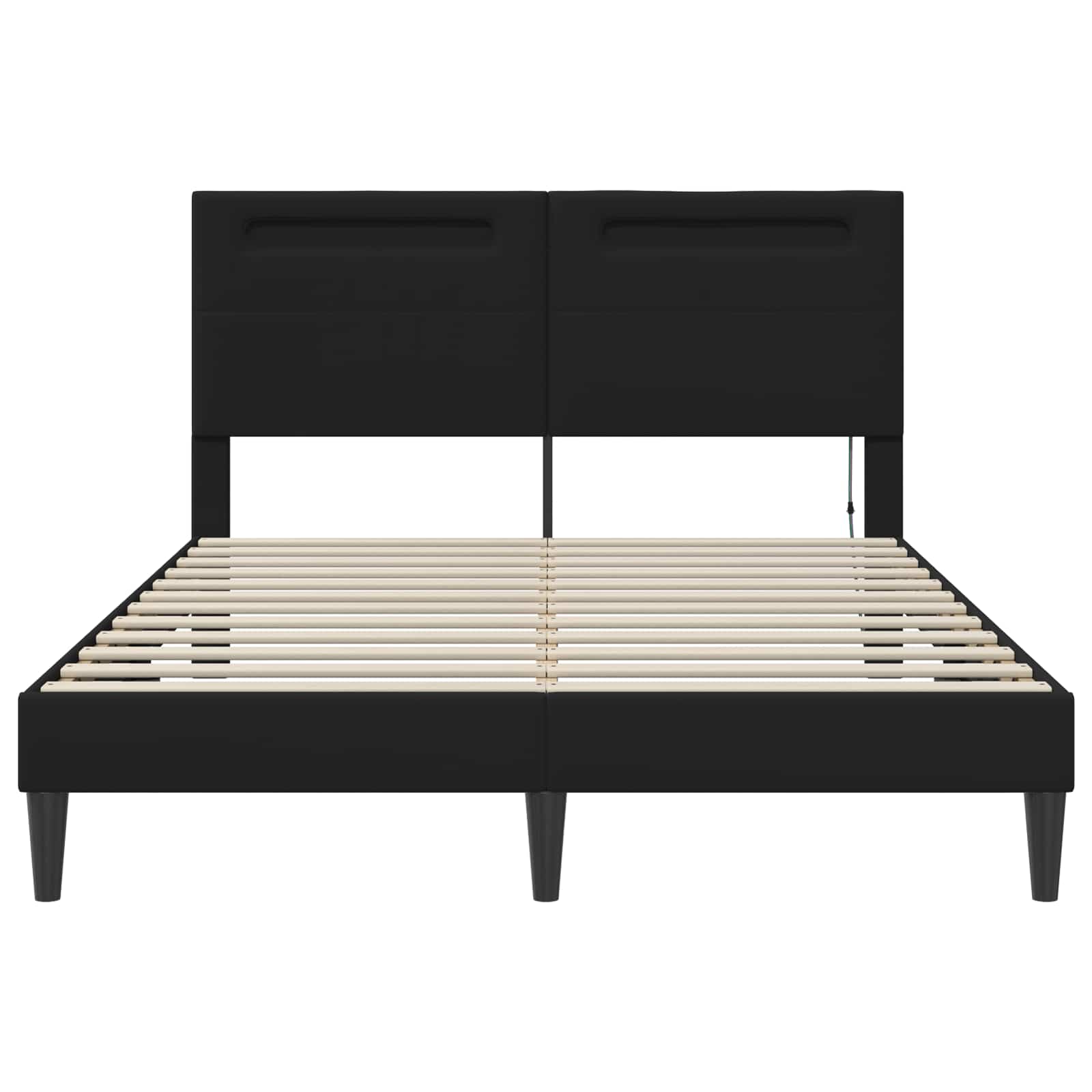 Queen Faux Leather Bed Frame Black | Simpledeals