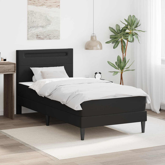 LED Bed Frame Black Faux Leather - Furniture > Beds & Accessories > Mattresses