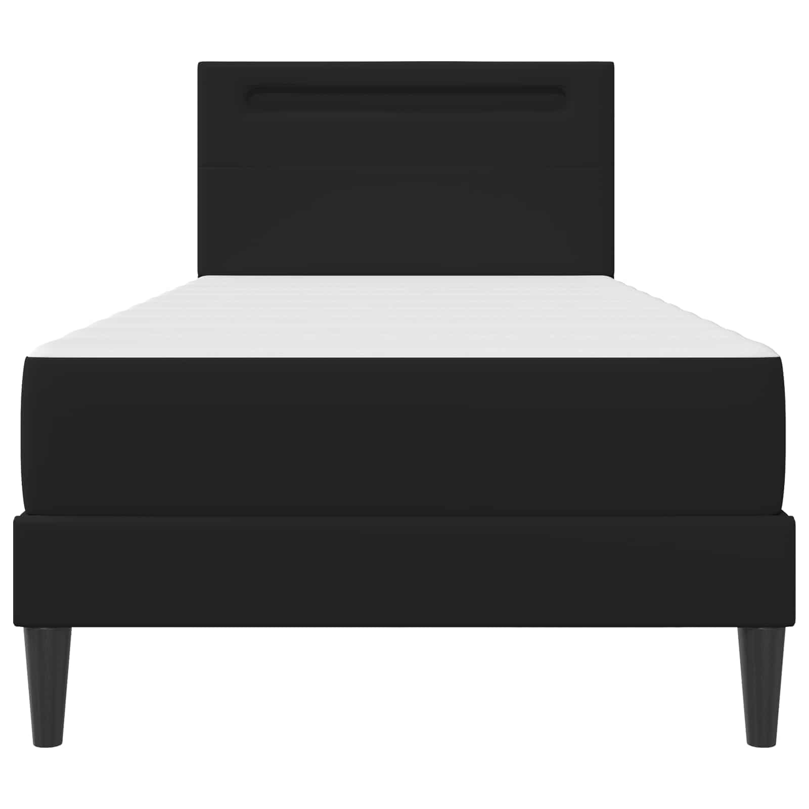 LED Bed Frame Black Faux Leather | Simpledeals