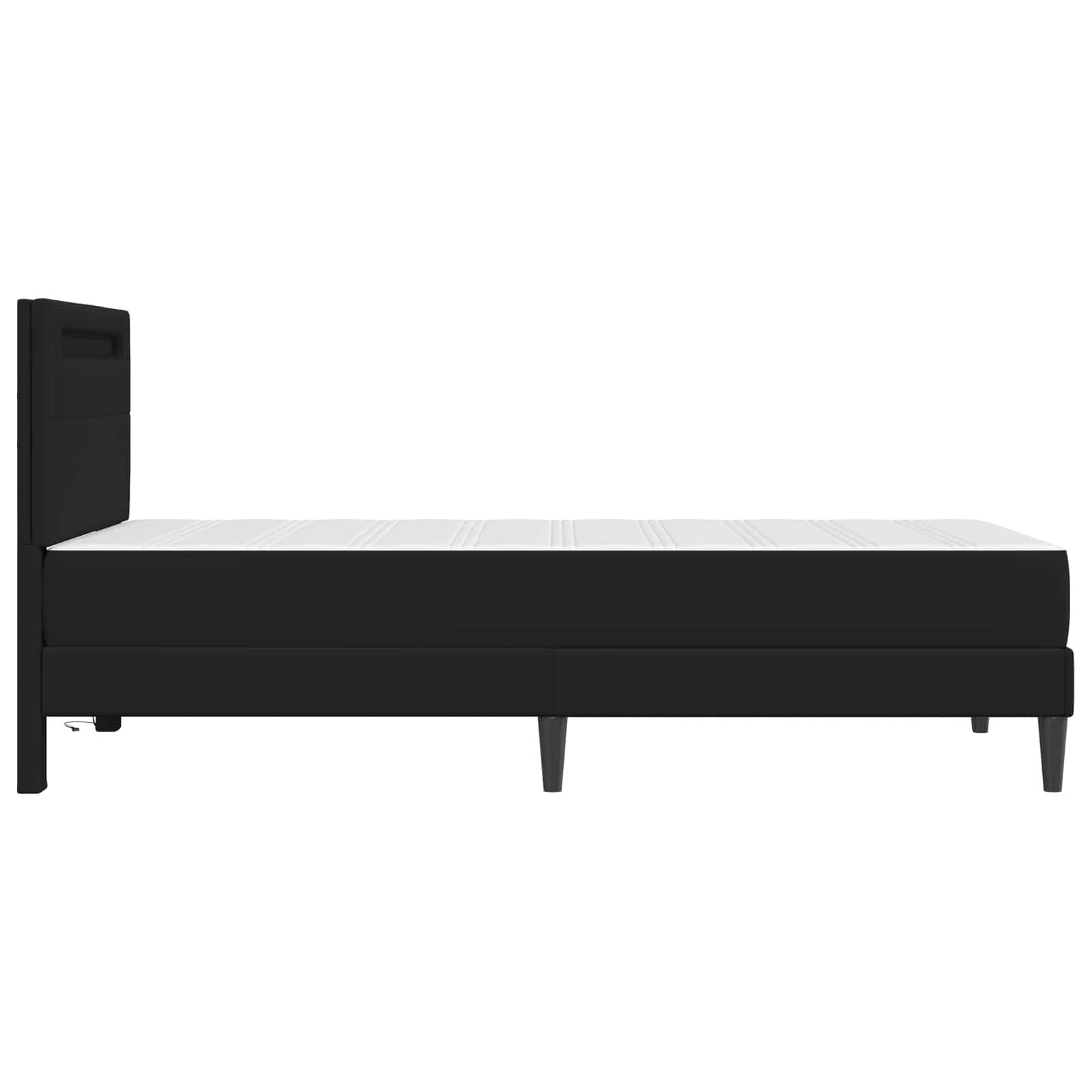 LED Bed Frame Black Faux Leather | Simpledeals