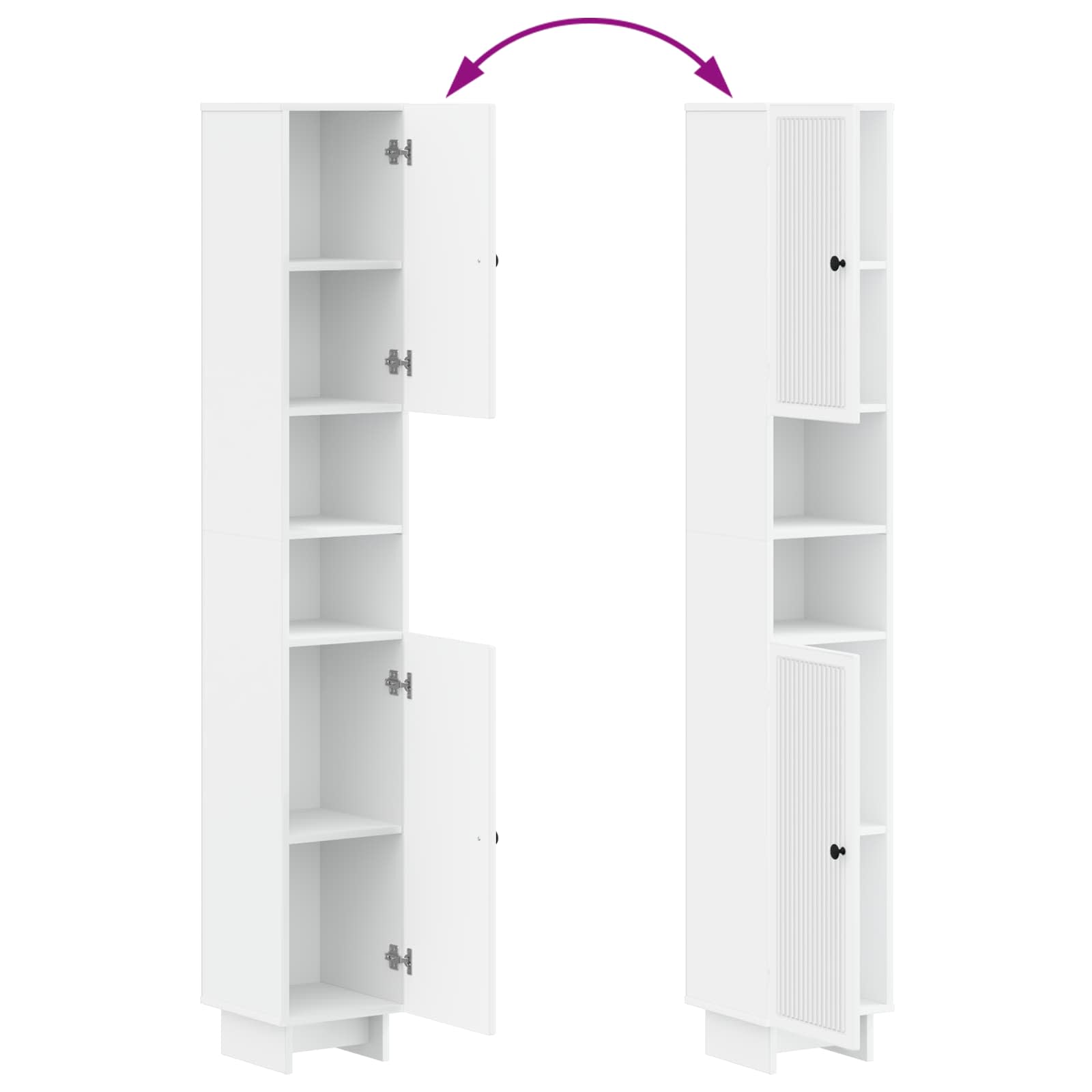 Bathroom Cabinet White Slimline 30x31x190cm