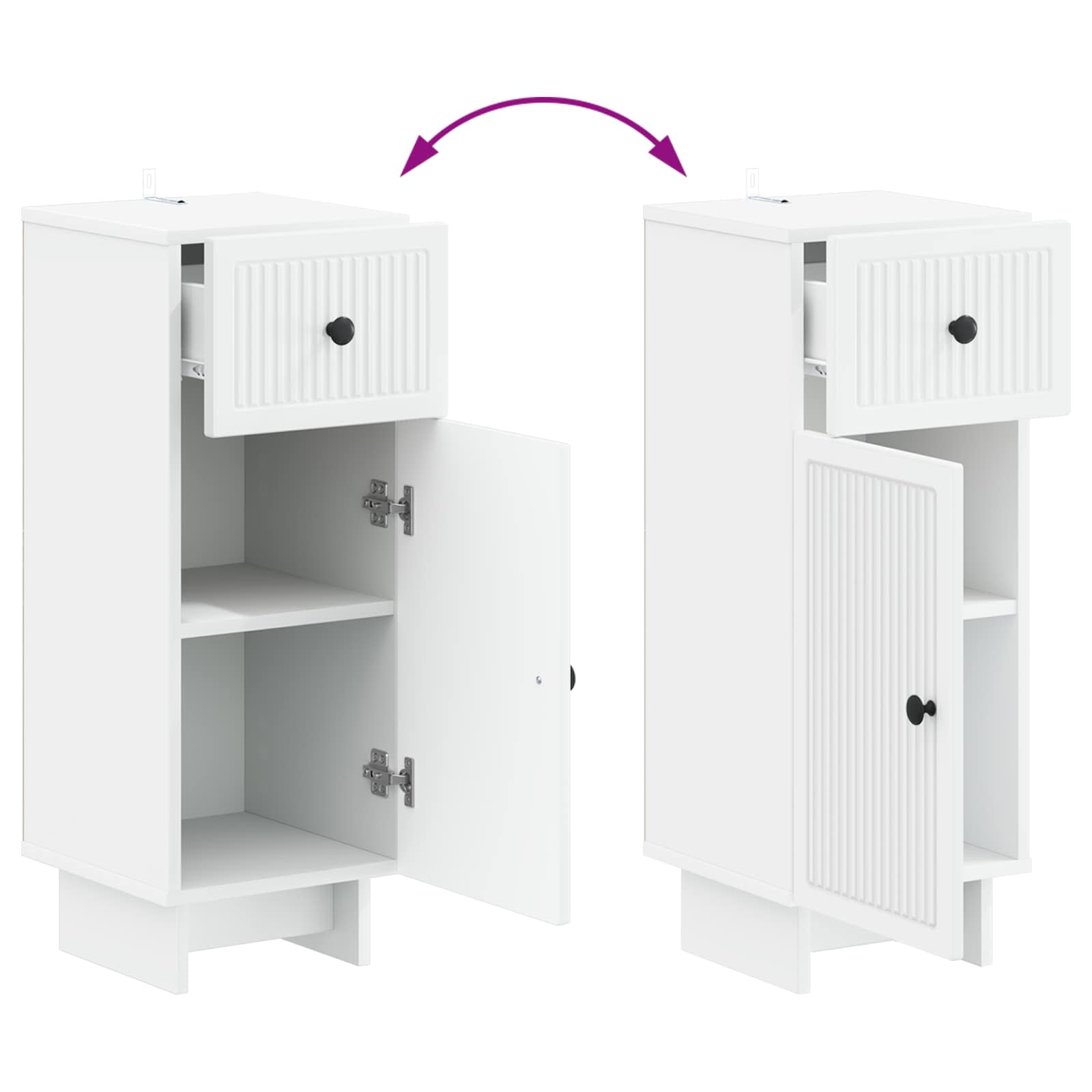 Bathroom Storage Cabinet White Modern 30x31x80cm