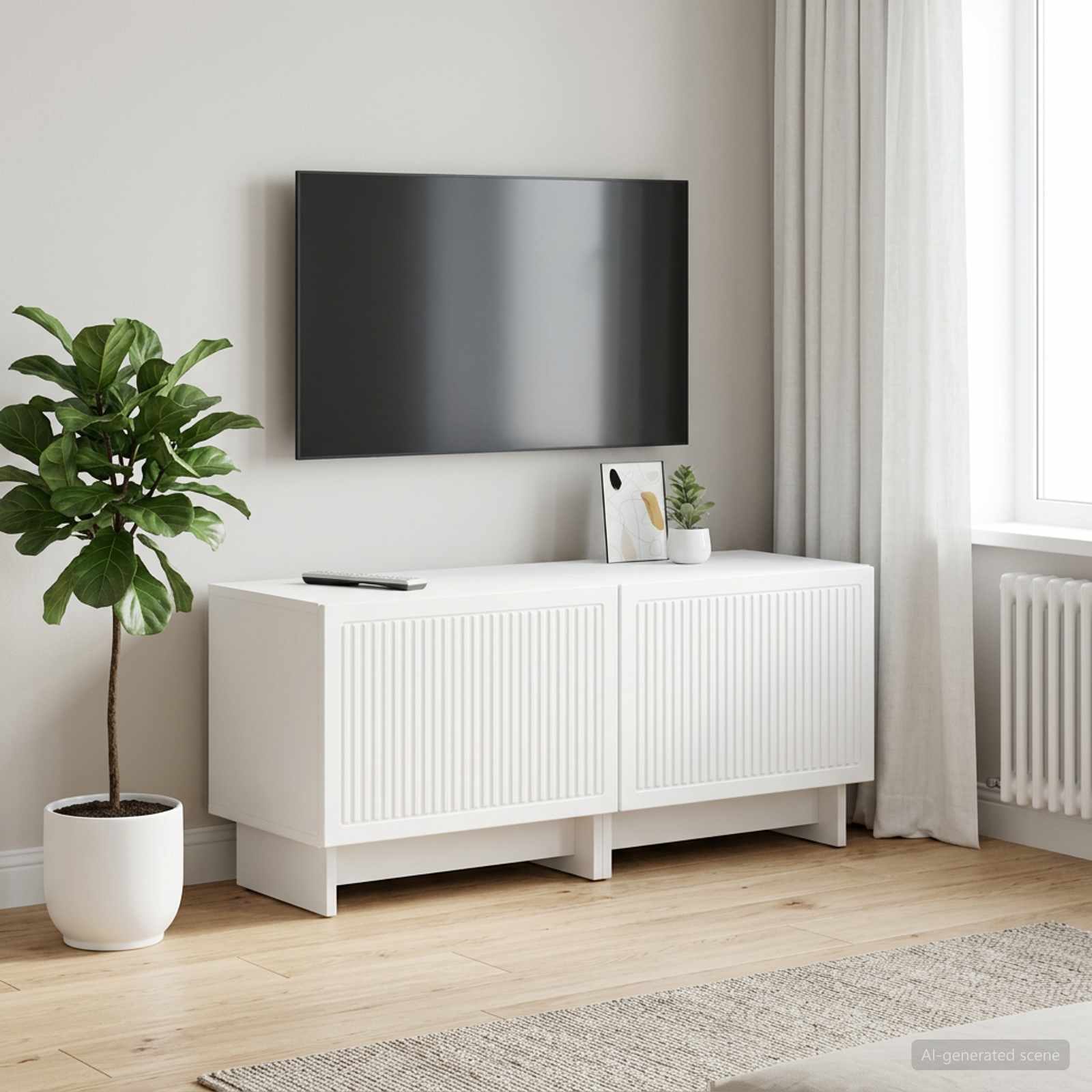 White TV Cabinet Engineered Wood 49x35x43cm