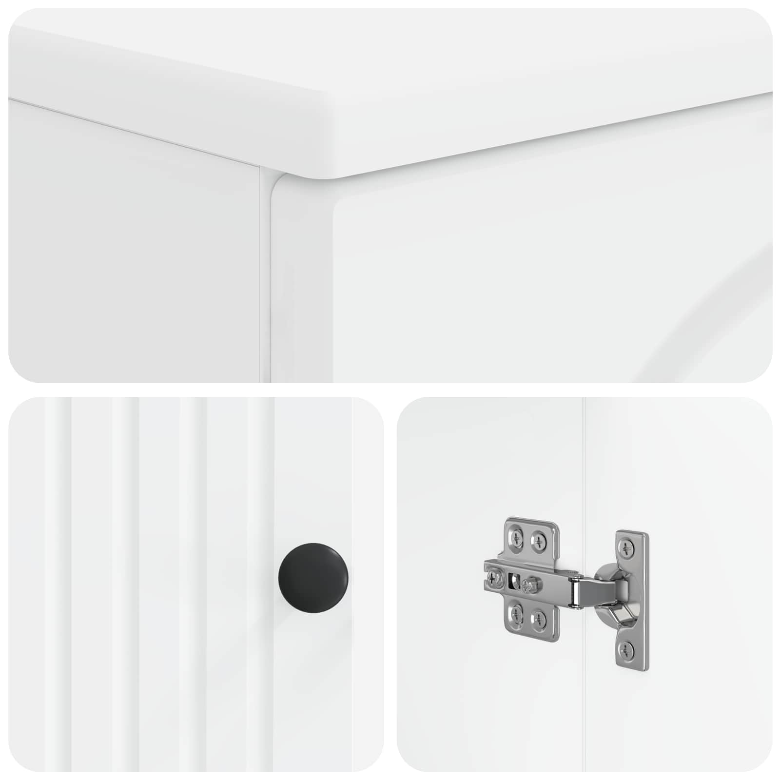Bathroom Cabinet White Slimline 66 cm x 25.5 cm x 190 cm