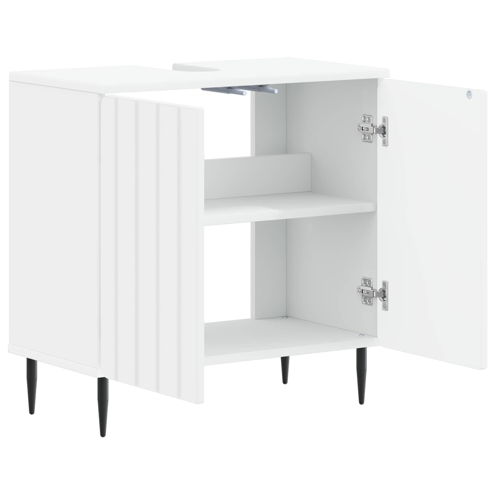 Bathroom Sink Cabinet White Slim 59.5x31.5x59cm