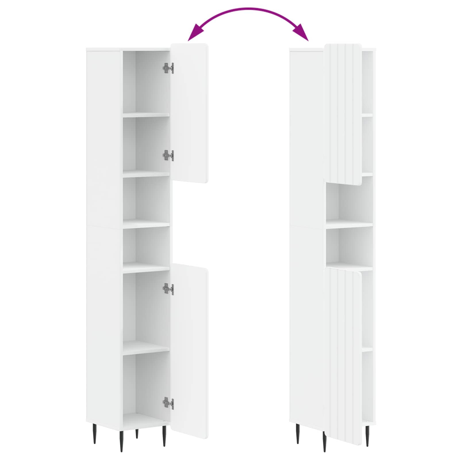 Bathroom Cabinet White Slimline 30 cm x 31 cm x 189.5 cm