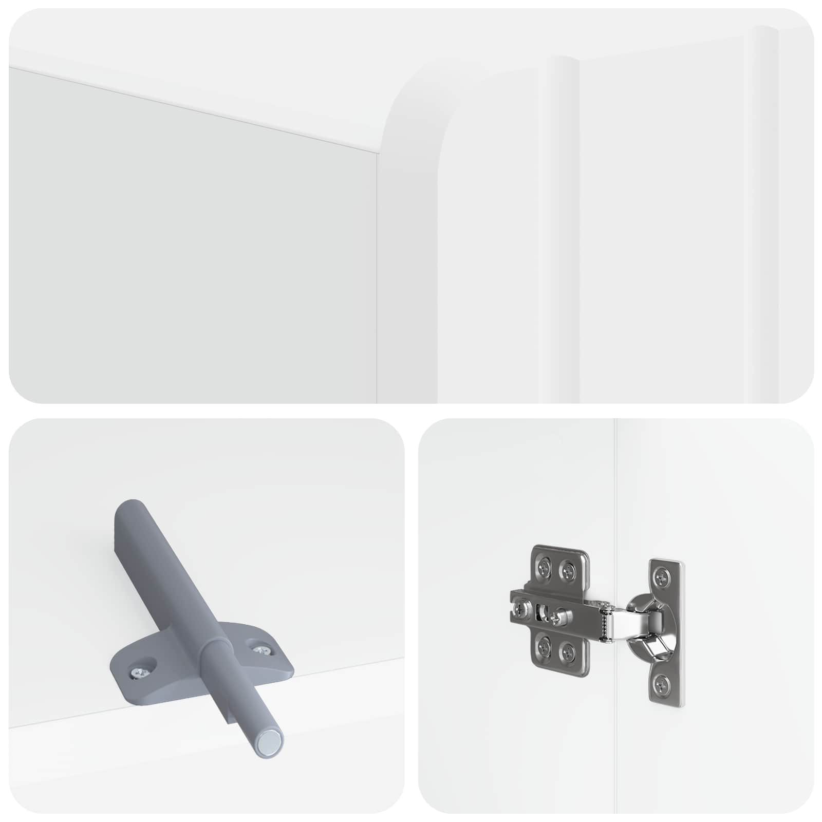Bathroom Cabinet White Slim 66 cm x 25.5 cm x 190 cm