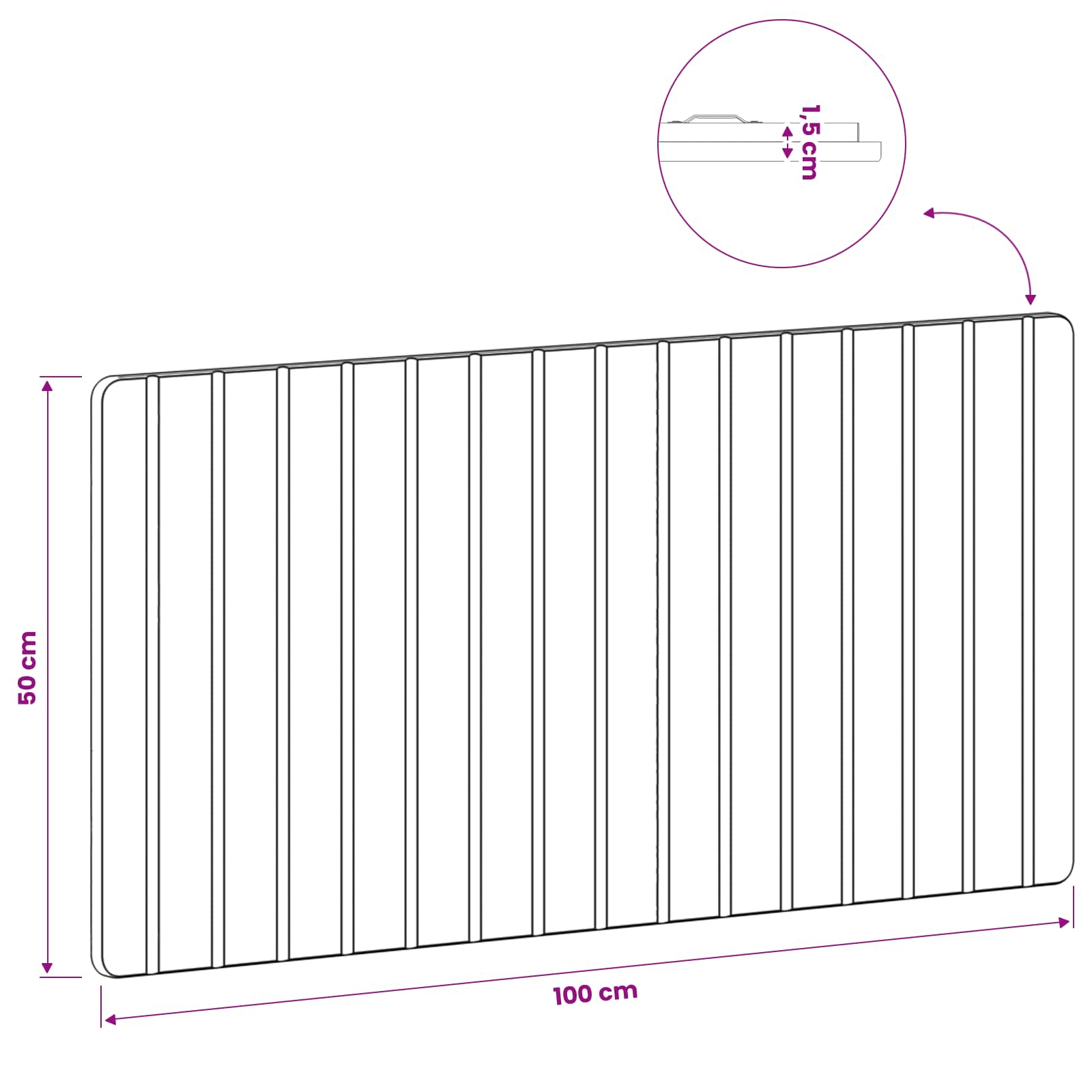 Wall Headboard Brown Engineered Wood 100 cm x 3 cm x 50 cm