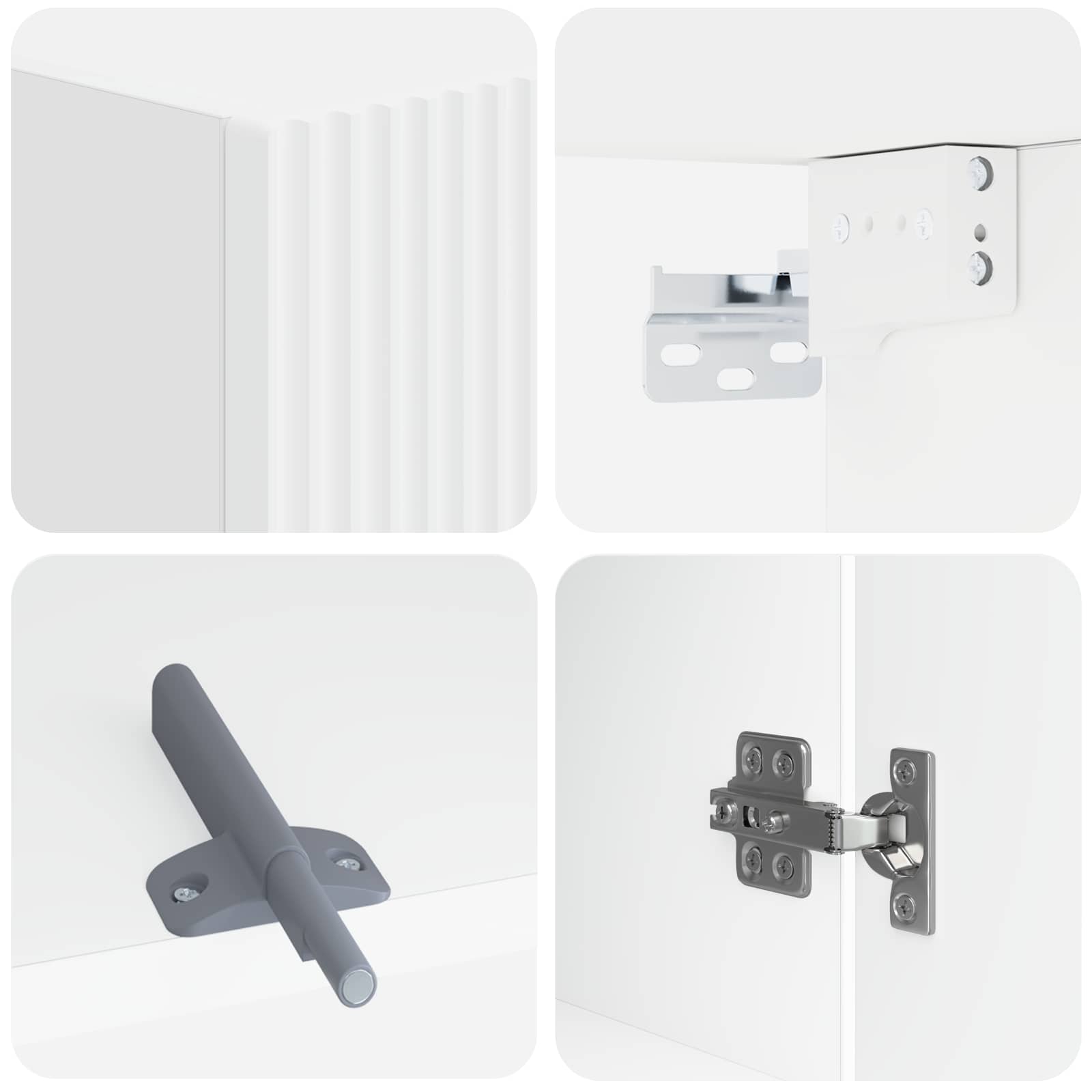 Bathroom Wall Cabinet White Slim 30x31x59cm