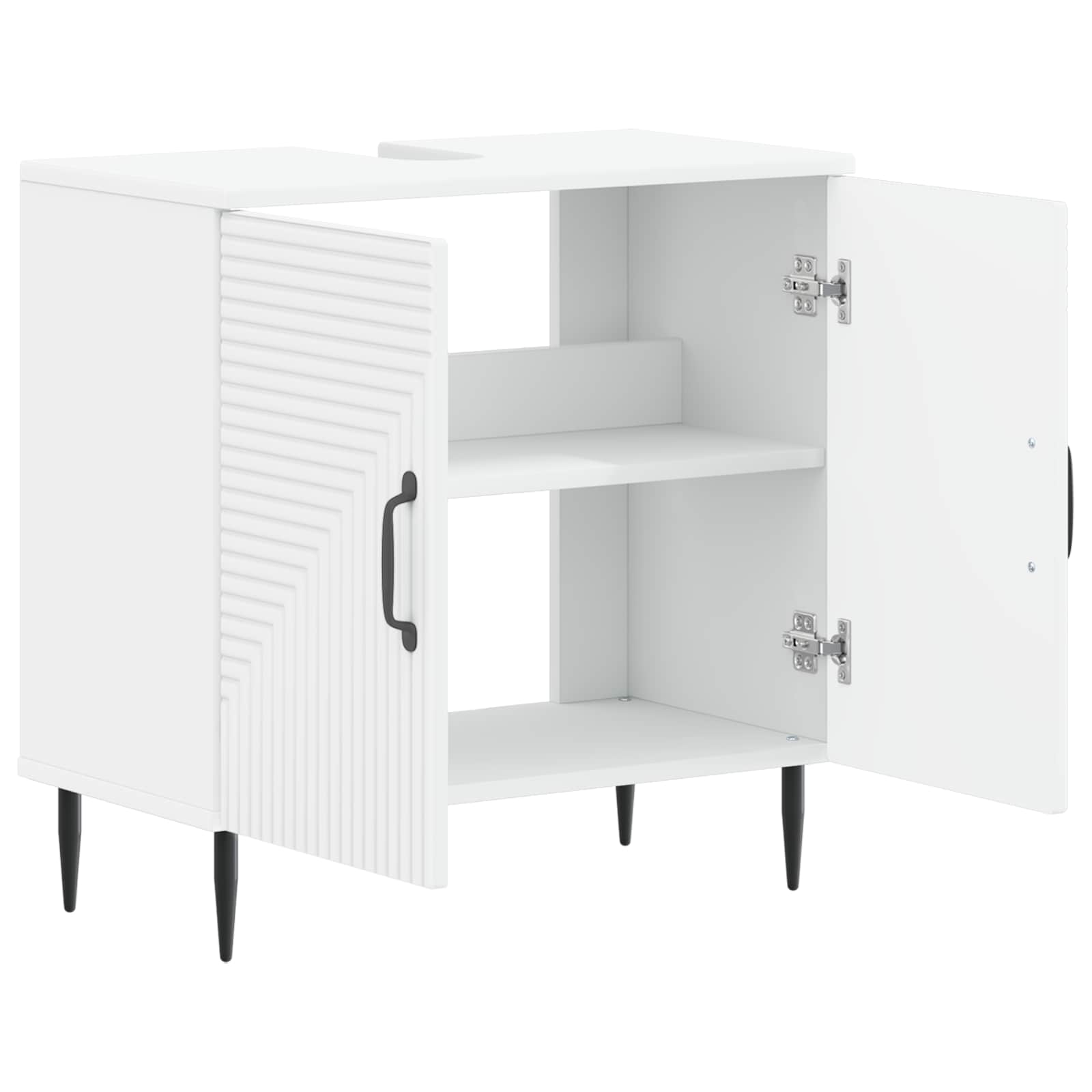 Bathroom Sink Cabinet White Compact 59.5x31.5x59cm