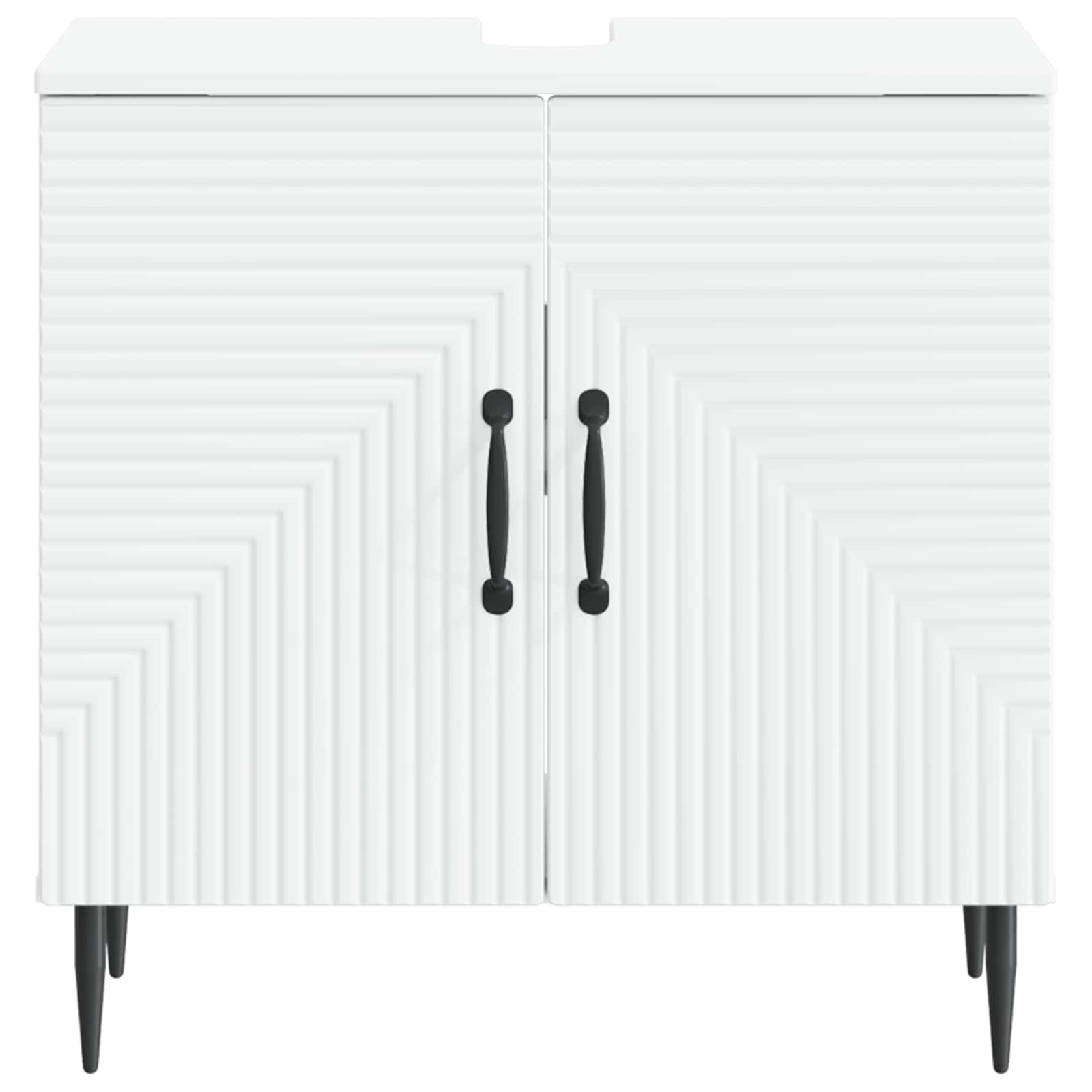Bathroom Sink Cabinet White Compact 59.5x31.5x59cm