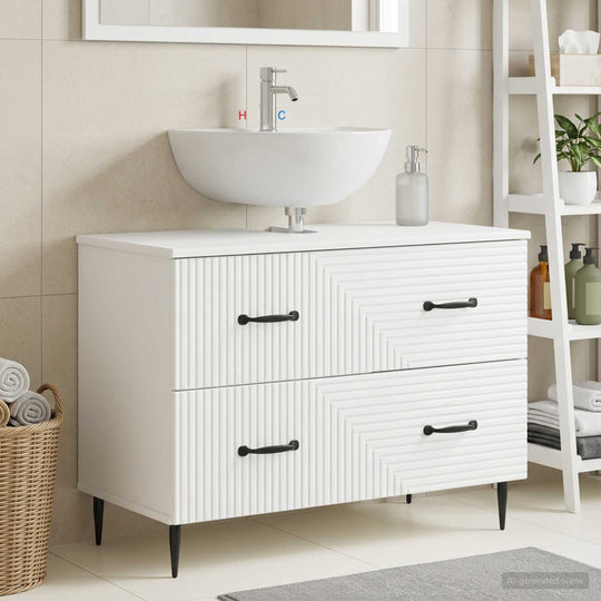 Bathroom Sink Cabinet White Slim 82x41x58.5cm