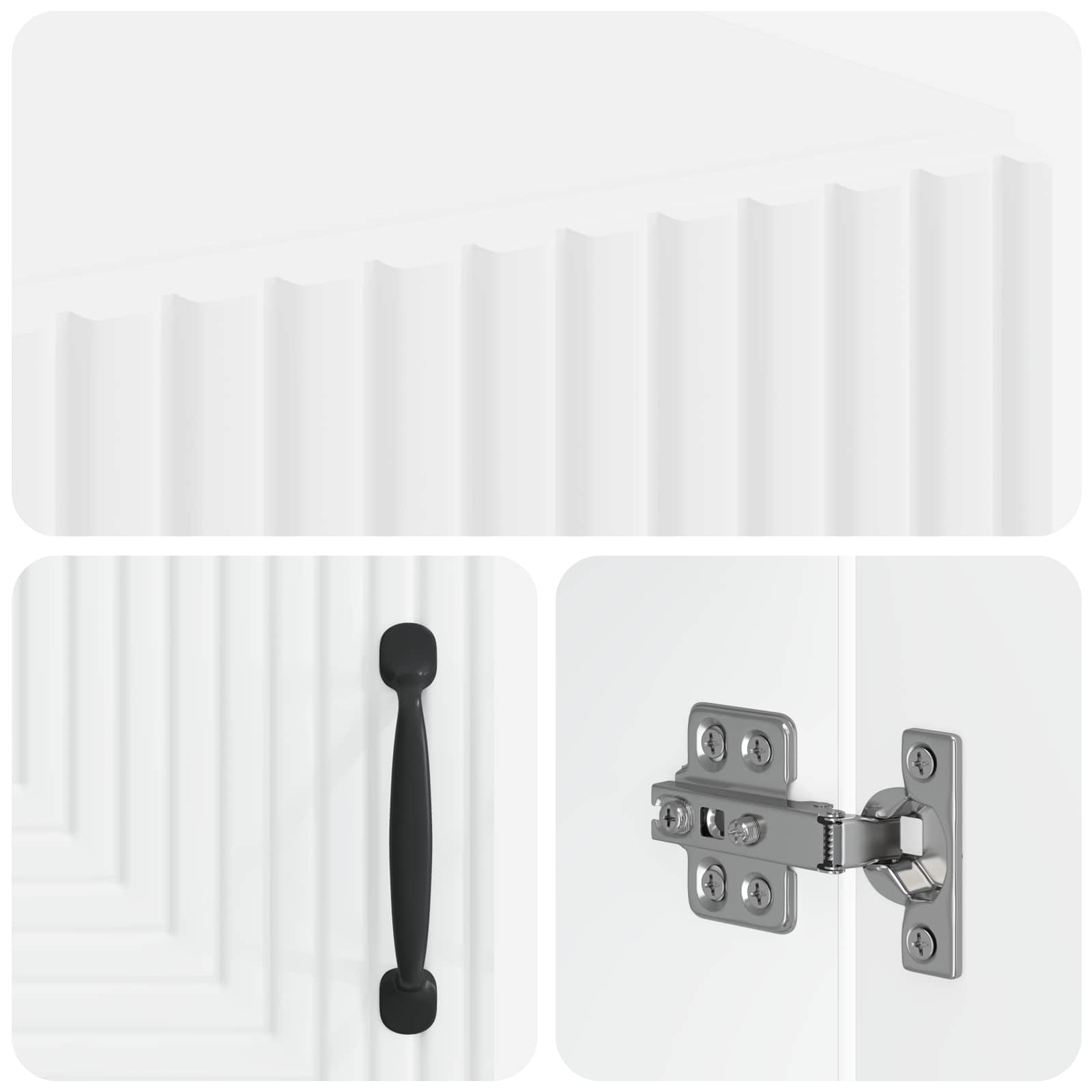 Bathroom Storage Cabinet White Compact 59.5x31x80cm