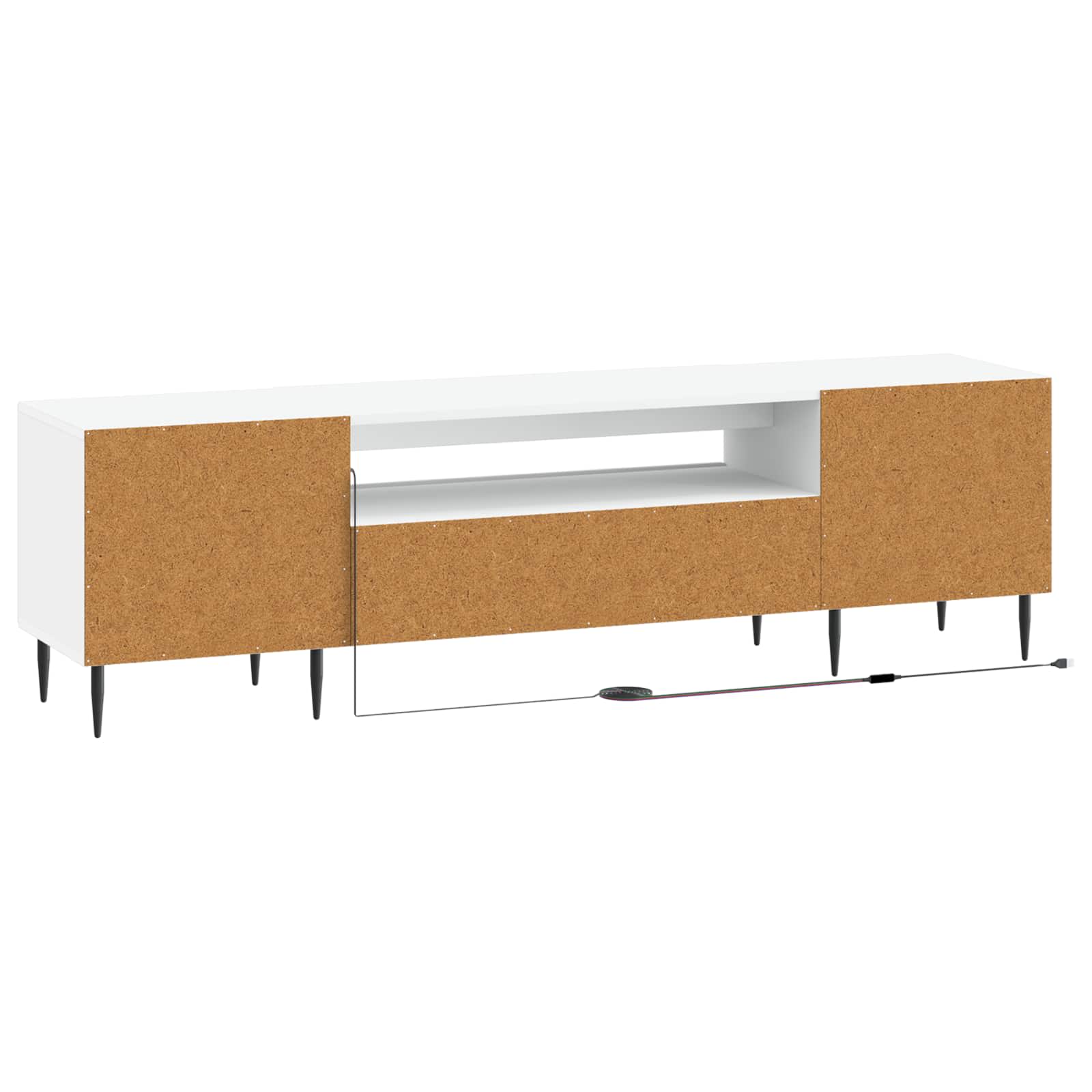 White LED TV Cabinet Engineered Wood