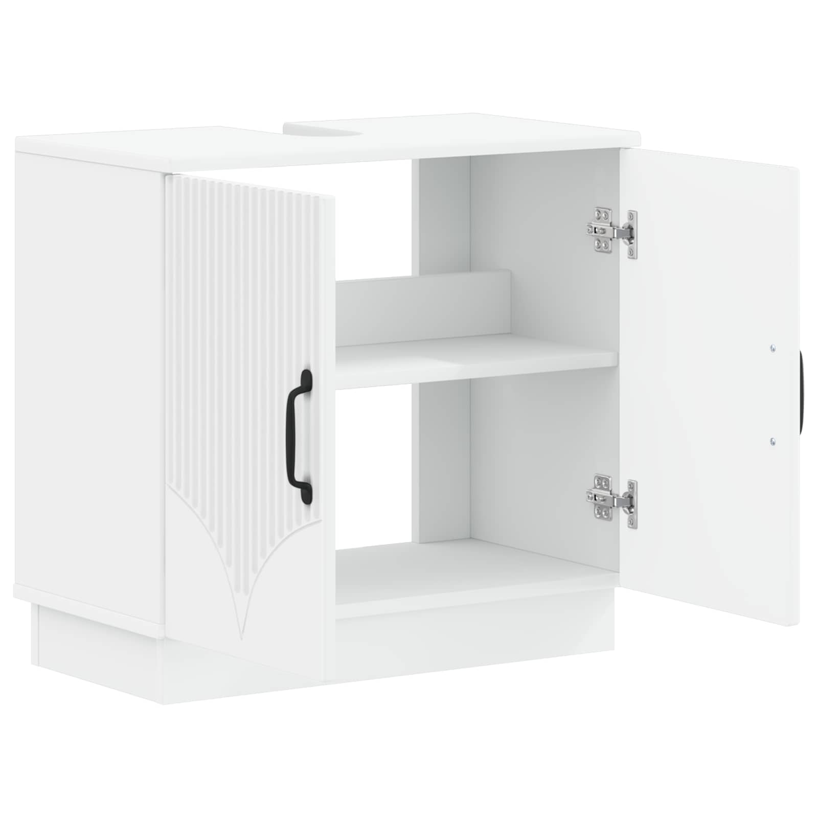 Bathroom Sink Cabinet White Modern 59.5x31.5x56cm