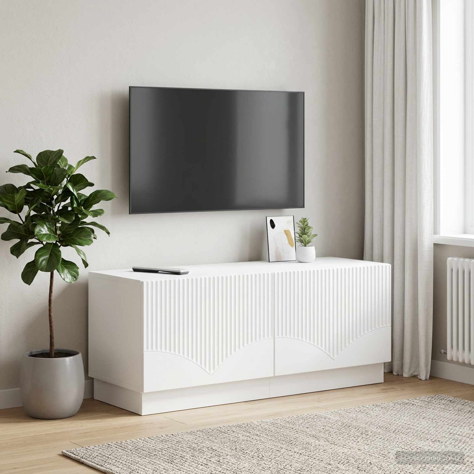 White TV Cabinet Engineered Wood 49x35x40cm