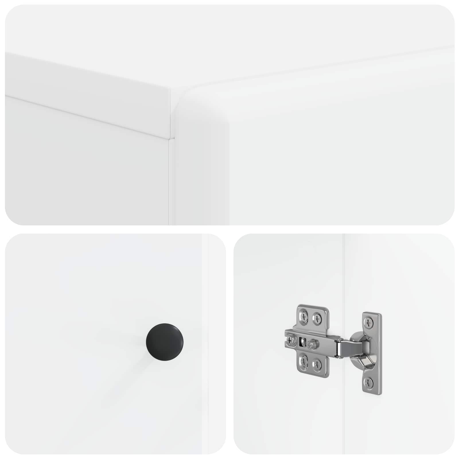 Bathroom Storage Cabinet White Modern 59.5x31x80cm