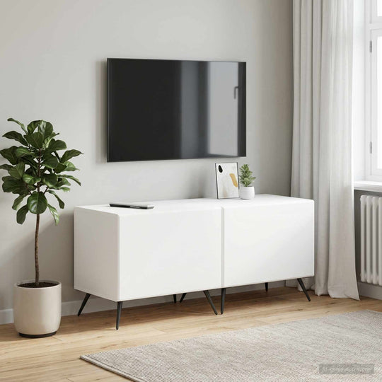 Modern TV Cabinet White Wood 49x35x43cm