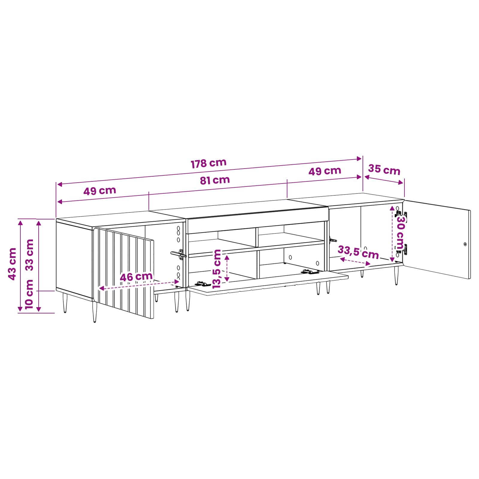 Modern White TV Cabinet 49x35x43cm