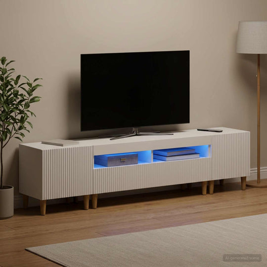 Modern TV Cabinet White Engineered Wood 49x35x43cm