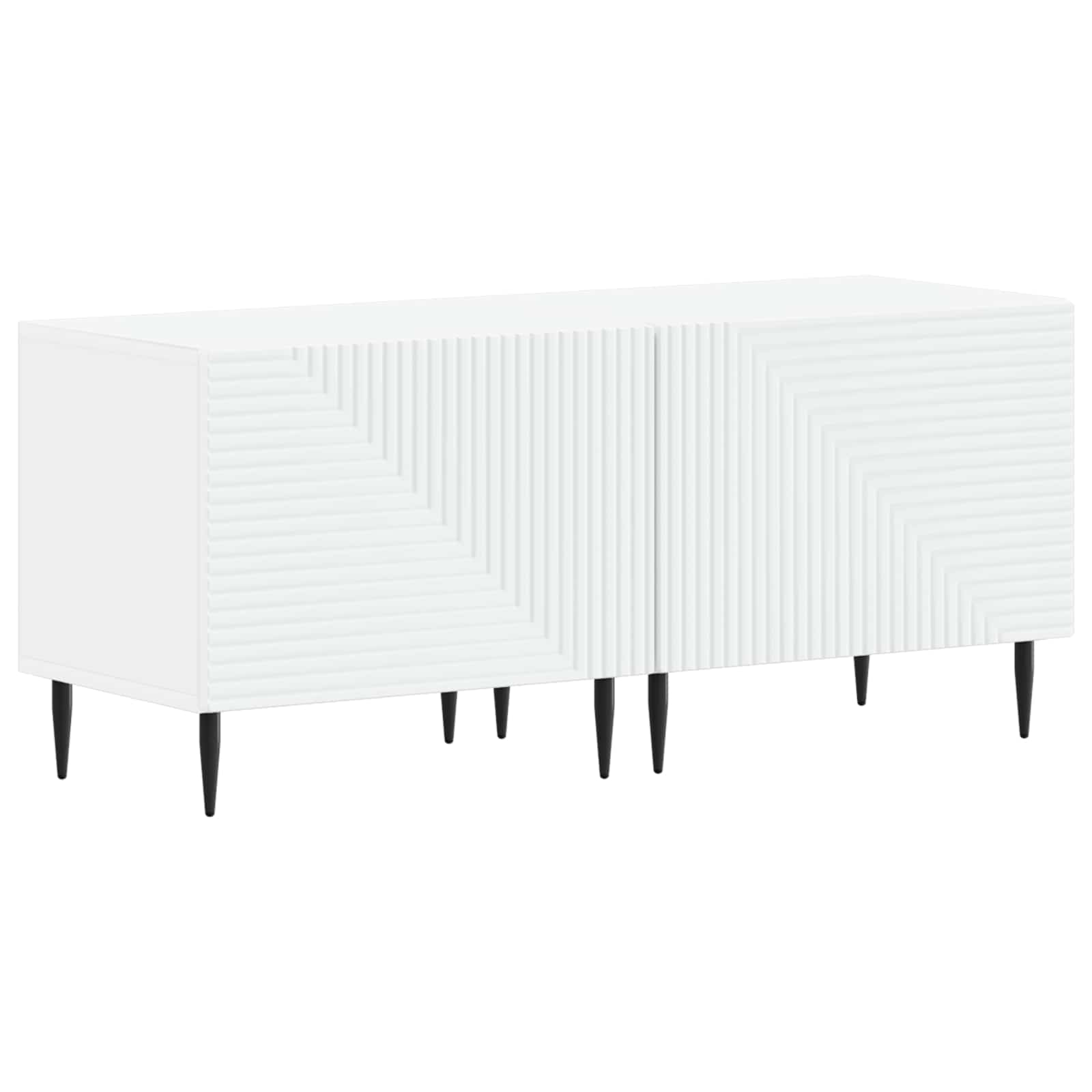 Modern TV Cabinet White Wood 98x35x43cm