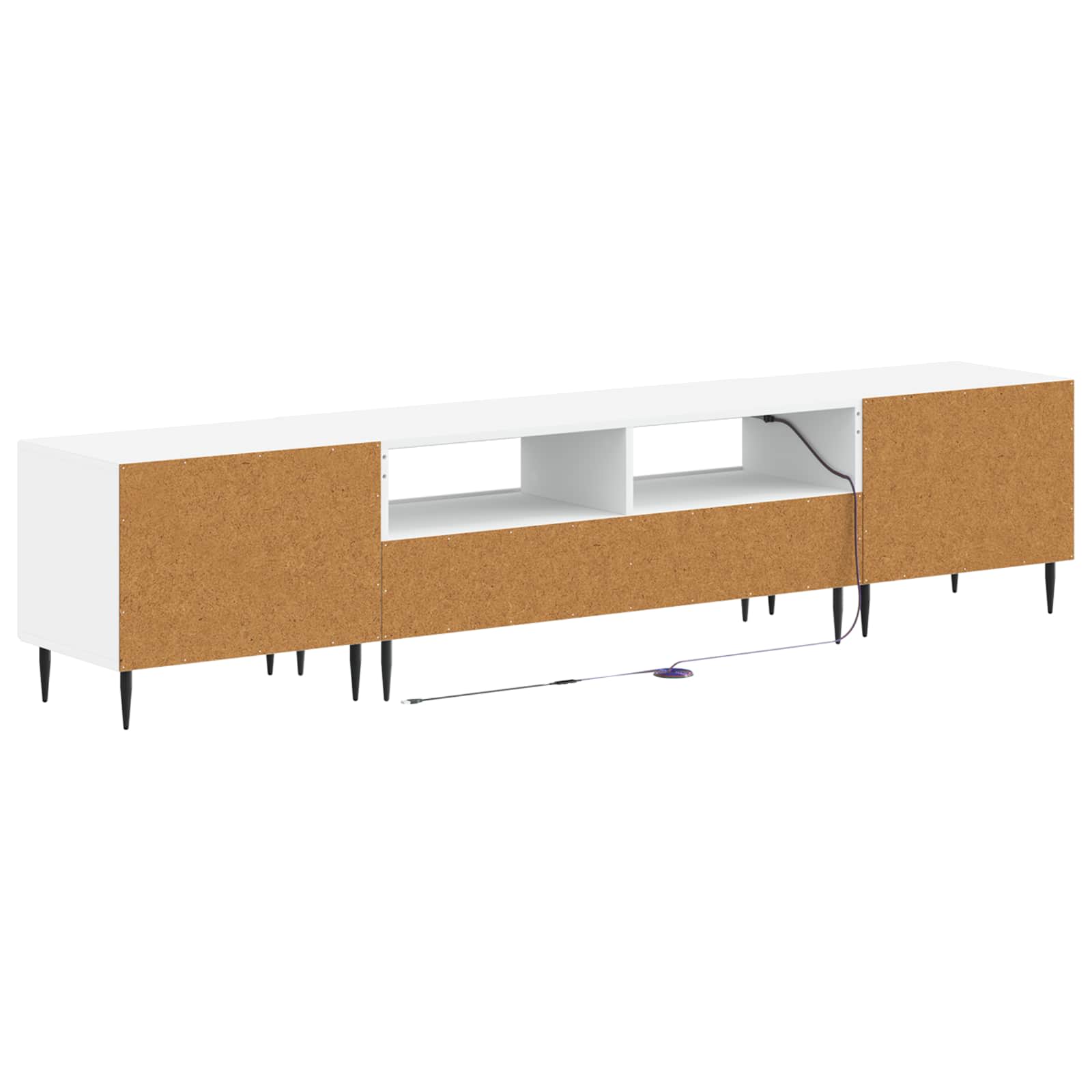 Modern TV Cabinet White Wood 98x35x43cm