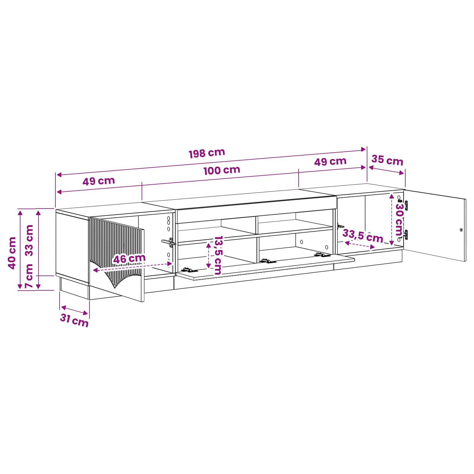 White TV Cabinet Set 49x35x40cm
